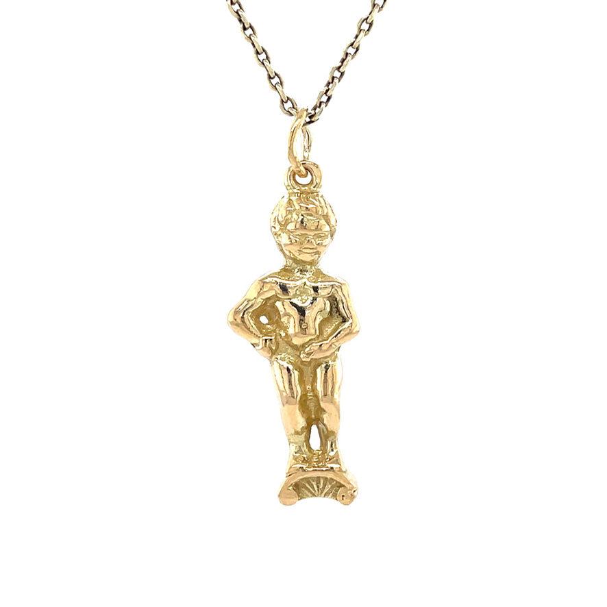 Gold vintage Manneke pis pendant 18 kt