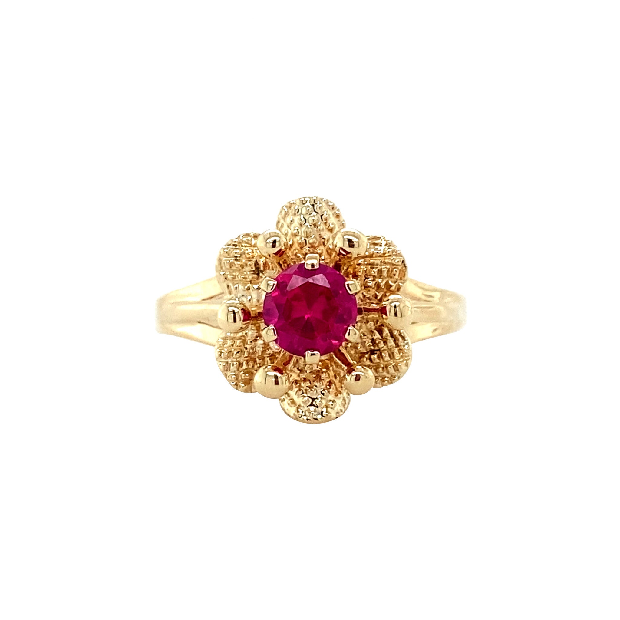 14 kt vintage gold ring with ruby