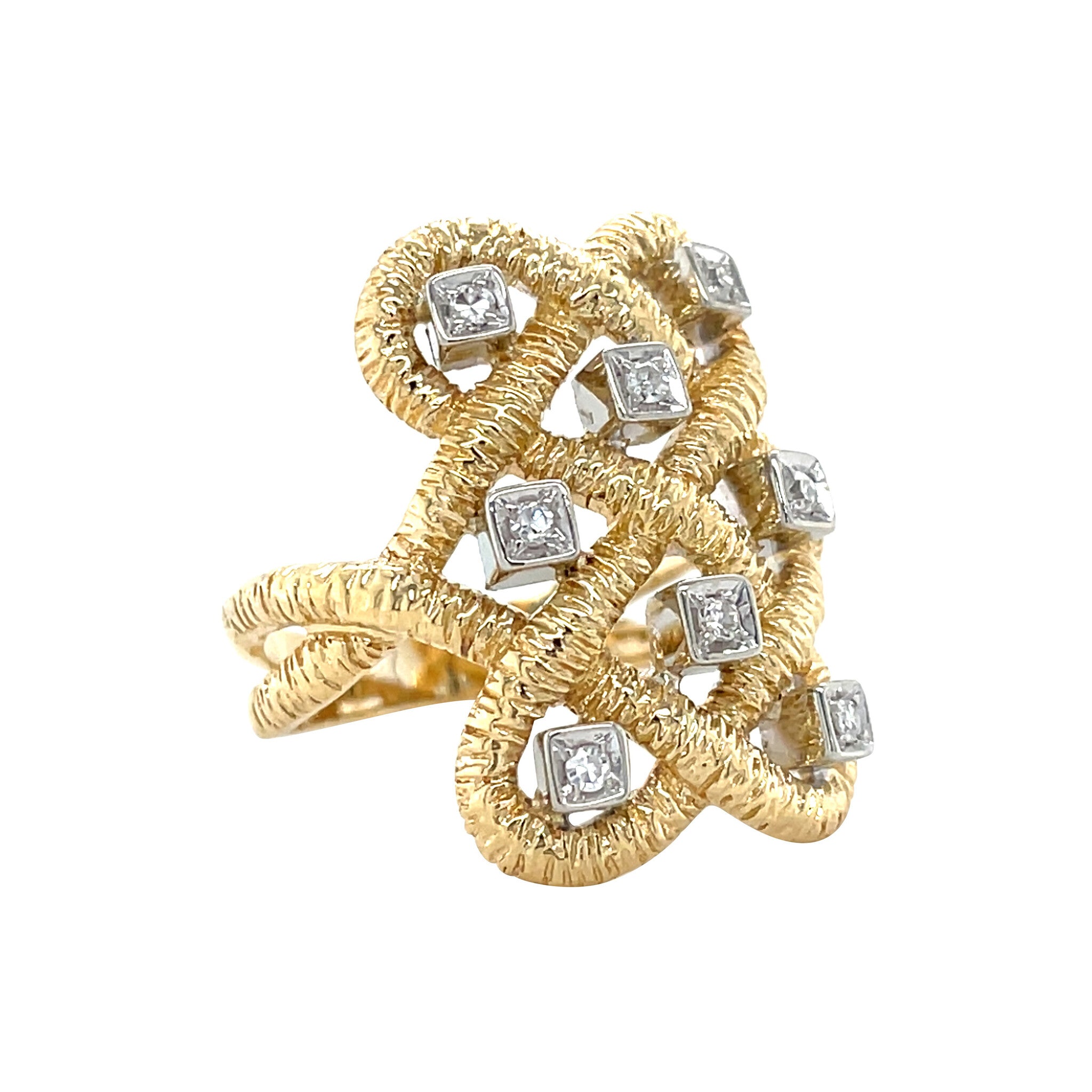 Gold vintage ring with diamond 18 carat