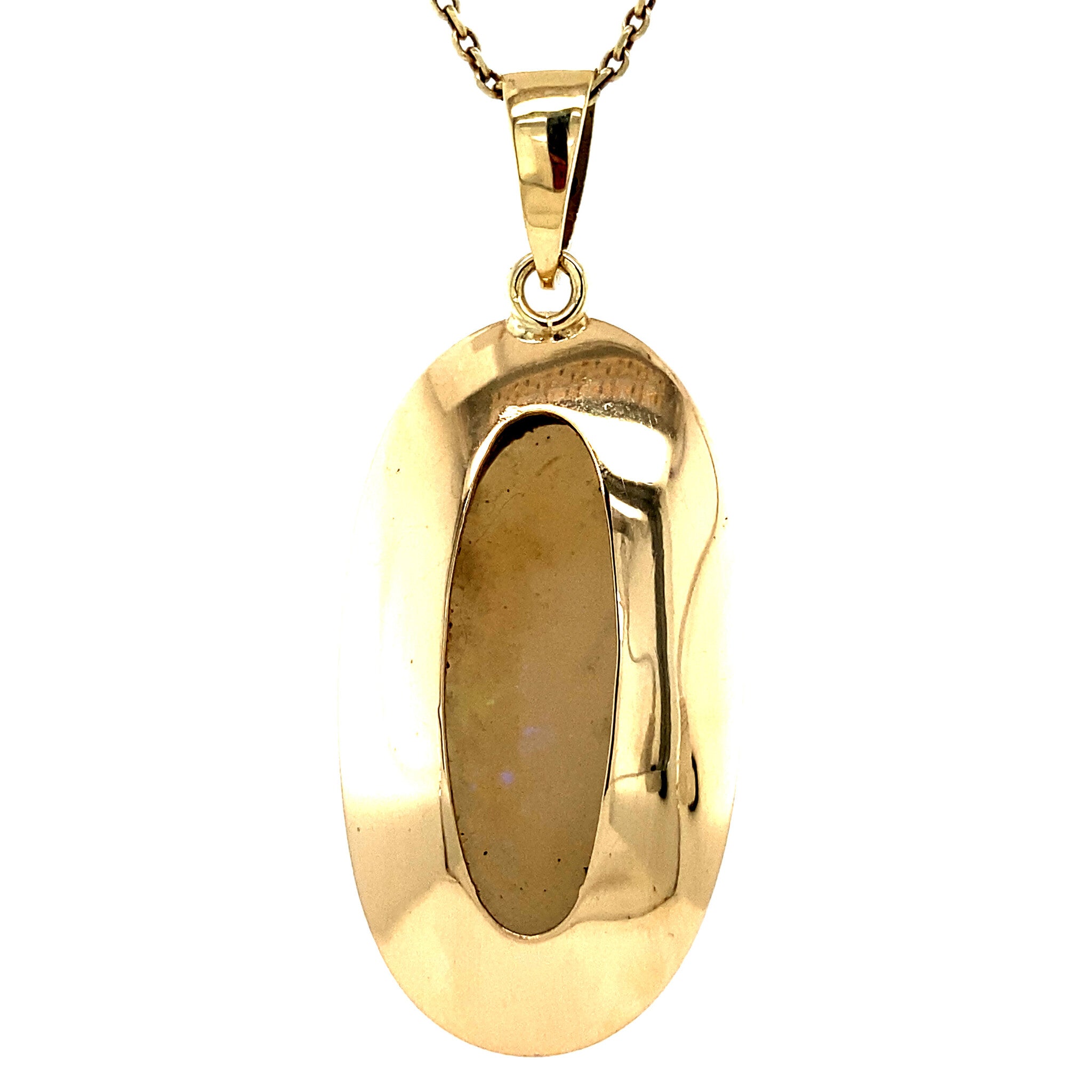 Gold pendant with opal, 14 kt
