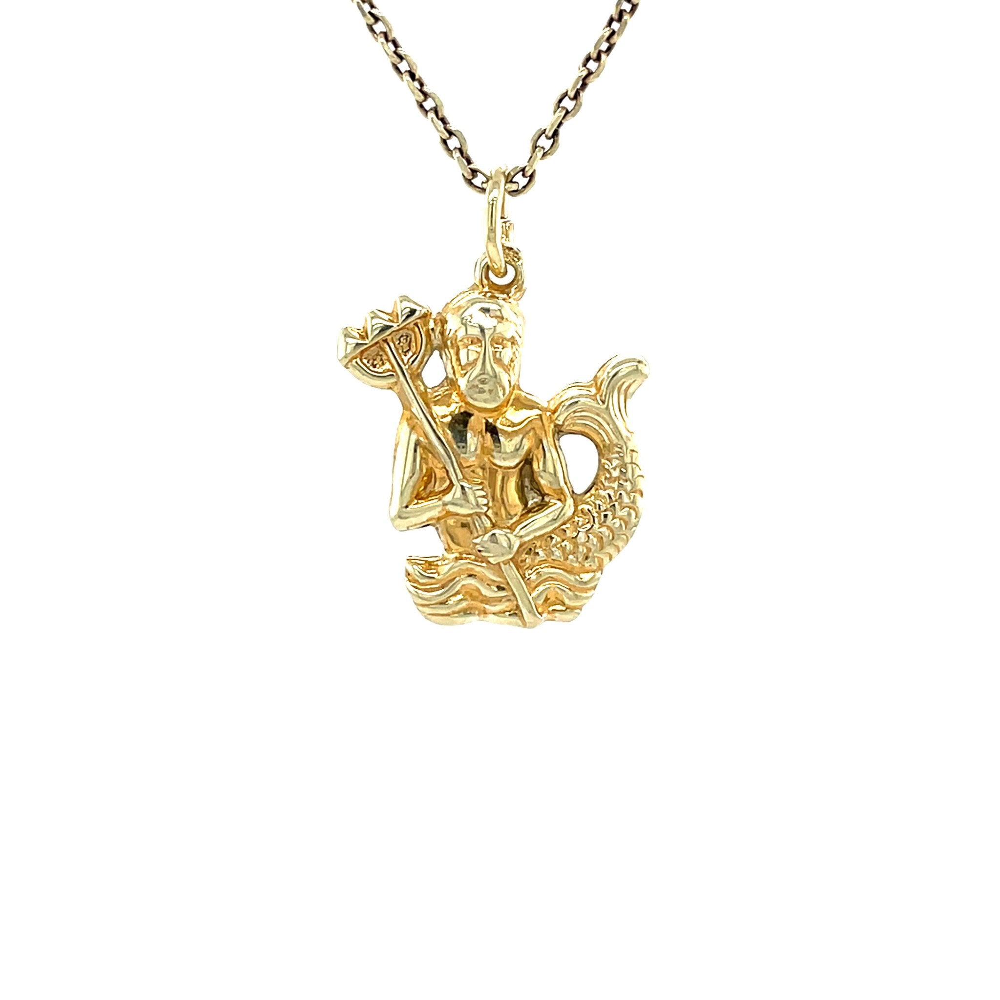 Vintage 14 kt gold Neptune pendant