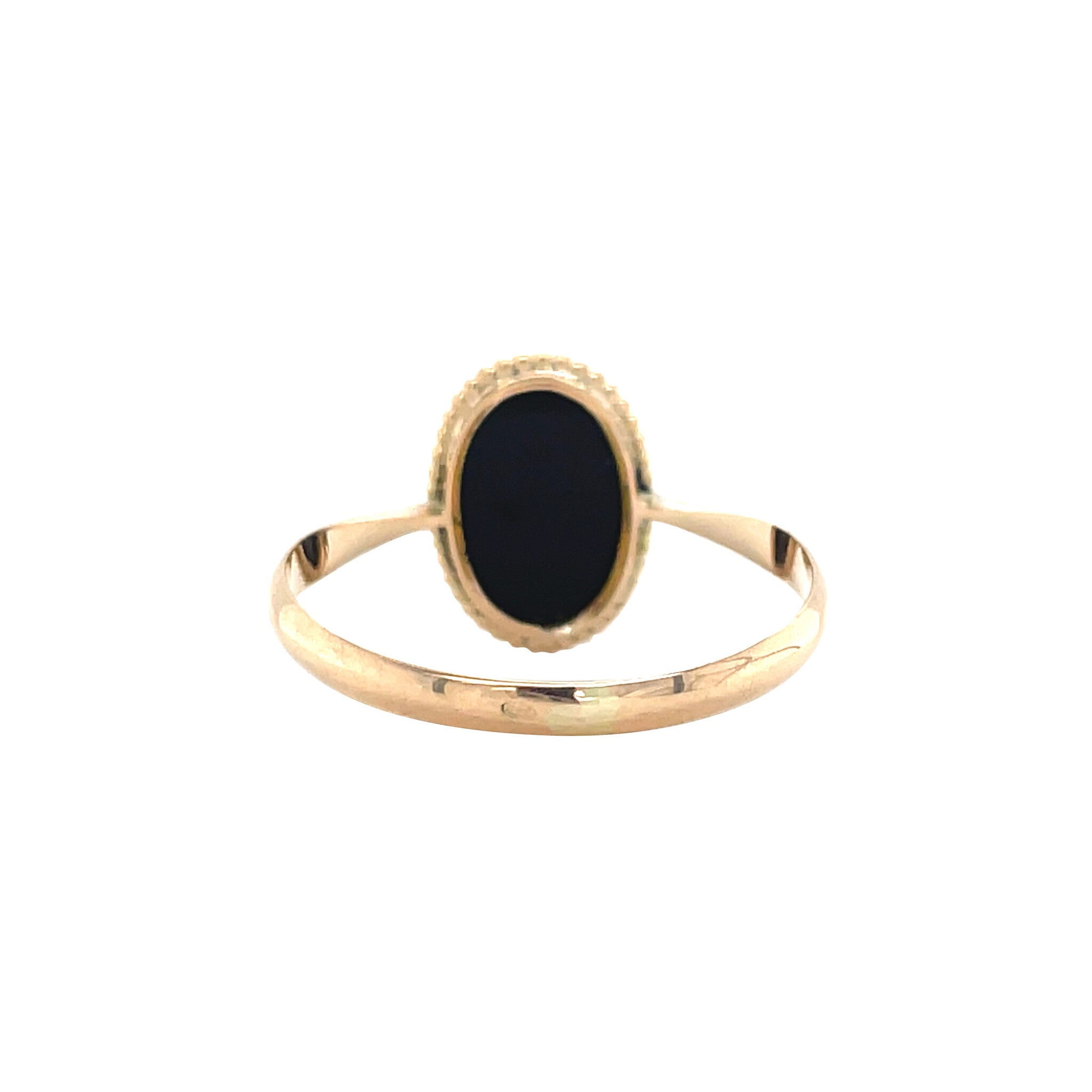 Gouden vintage ring met onyx camee 14 krt