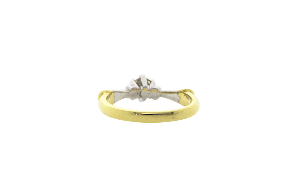 Gouden solitair ring met diamant 18 krt
