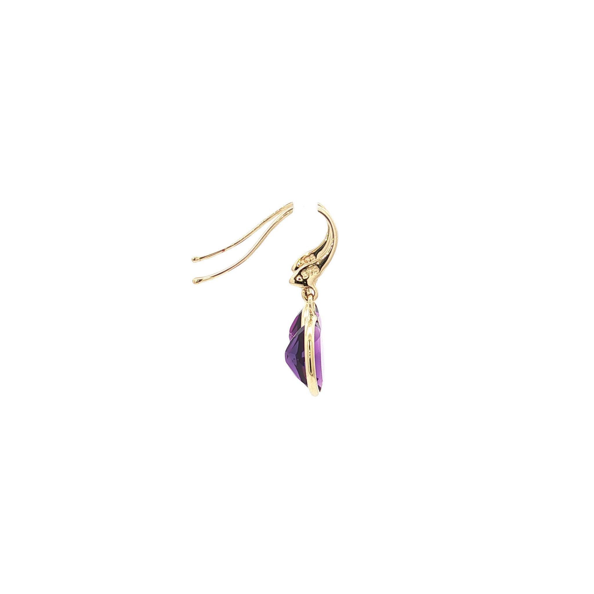 Earrings with amethyst 9 kt