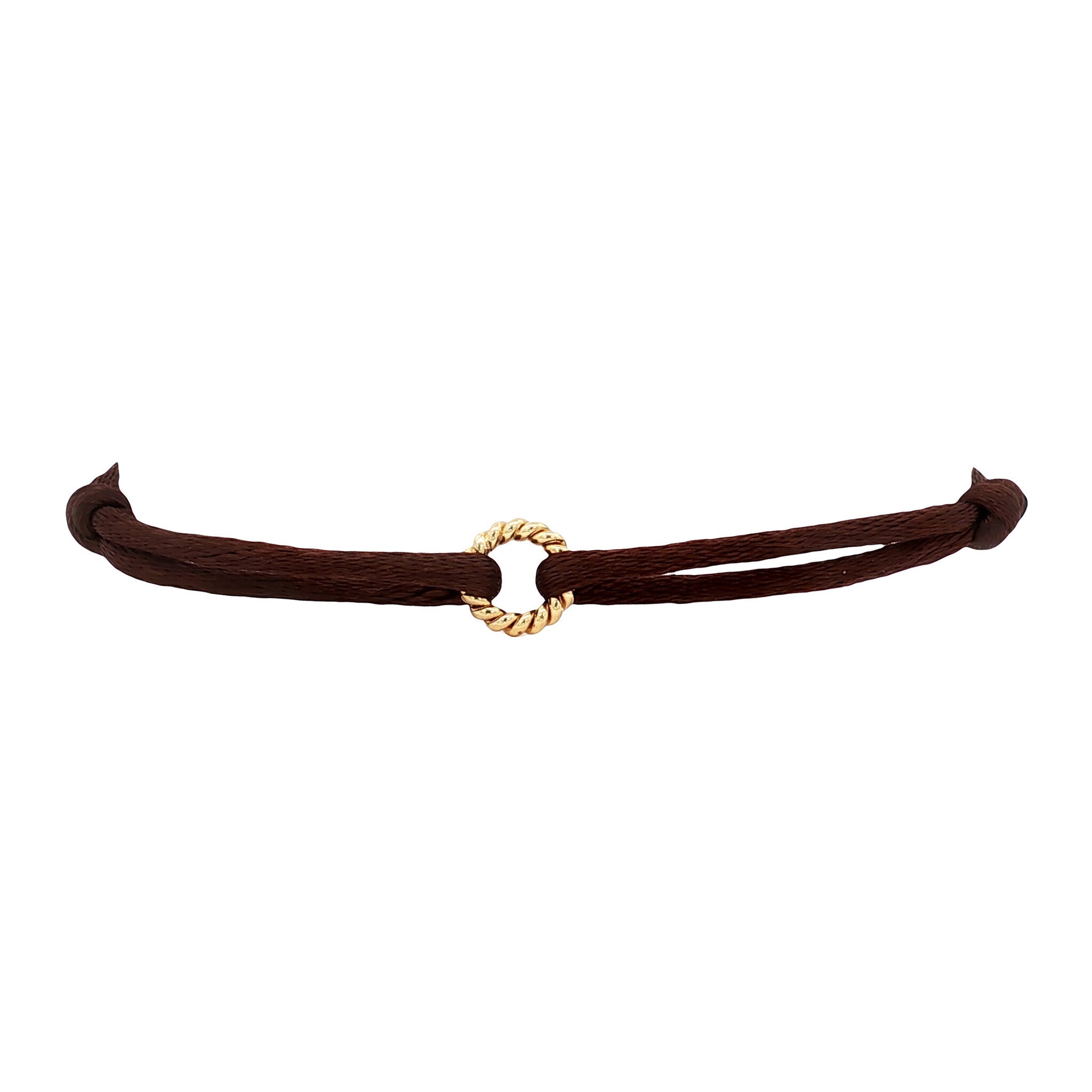Satijnen vintage armband met gouden schakel 14 kt