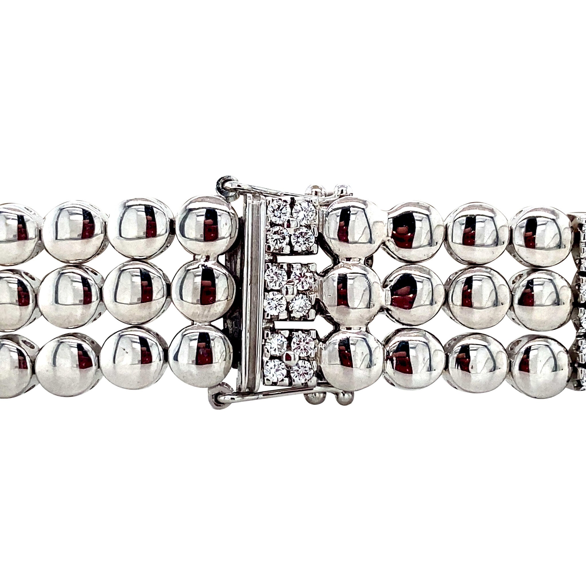 Vintage witgouden fantasie armband met diamant 18 krt