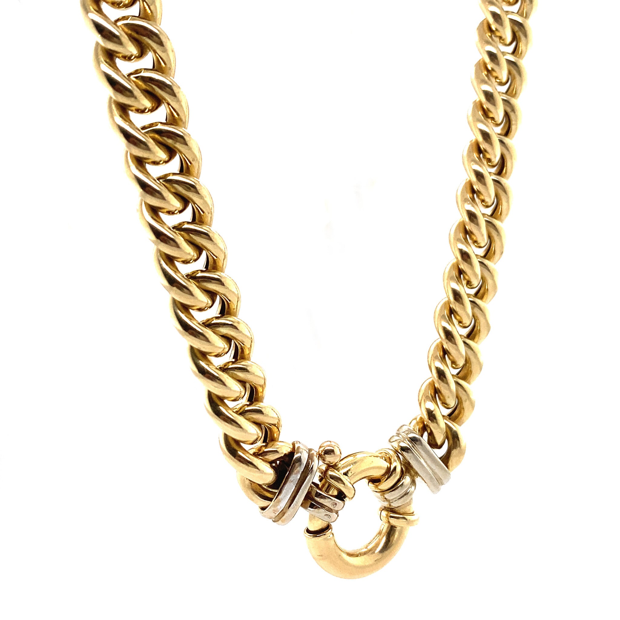 Gouden gourmet collier met siersluiting 14 krt