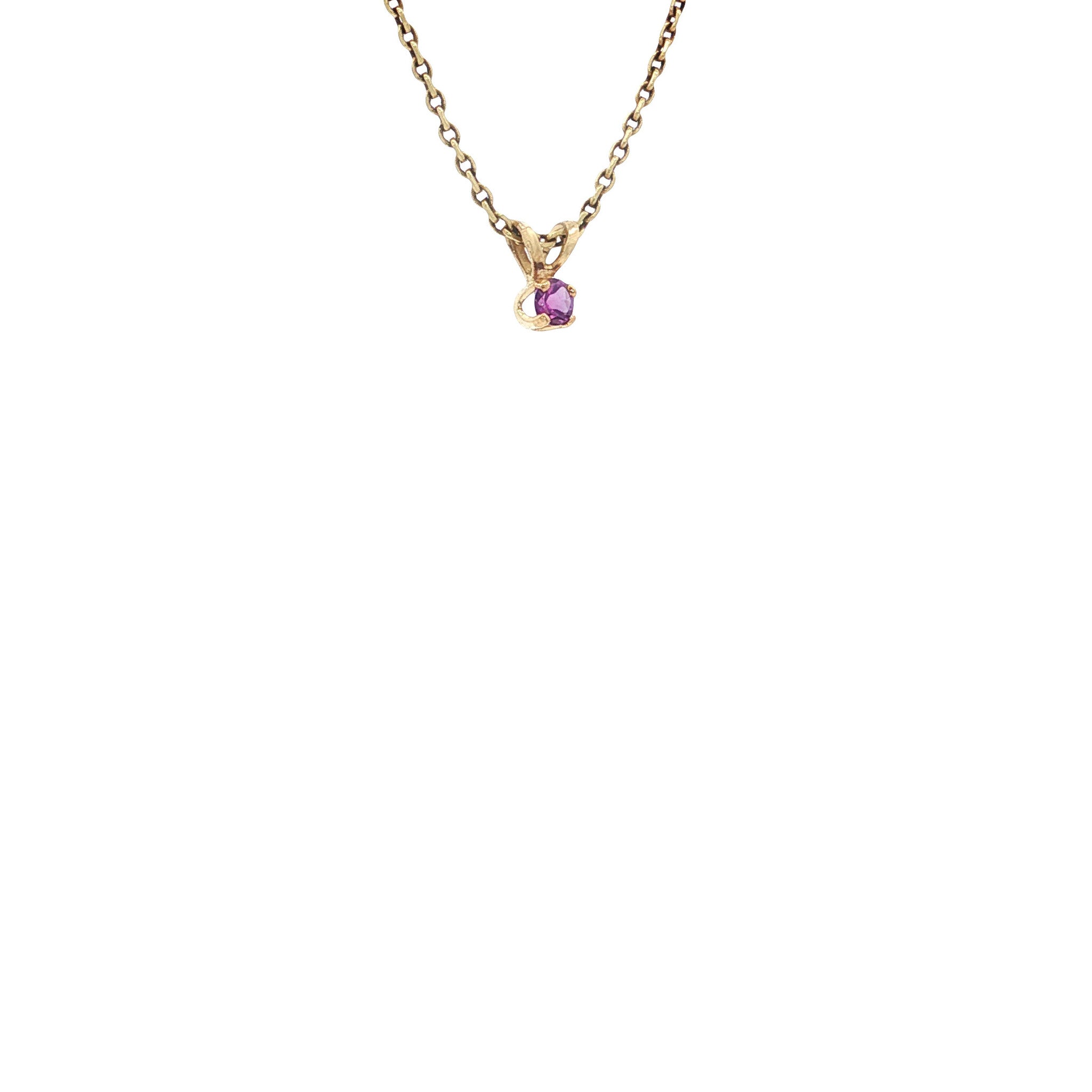 Gouden vintage solitair hanger met amethist 14 kt