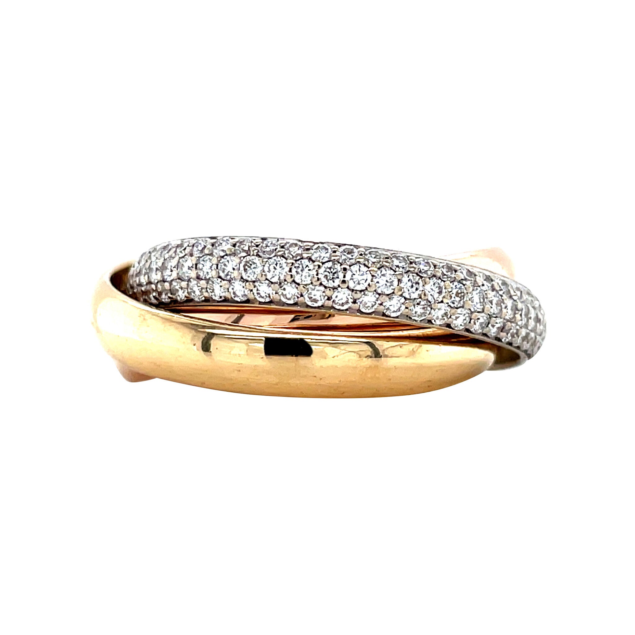 Vintage Cartier trinity ring met diamant 18 krt