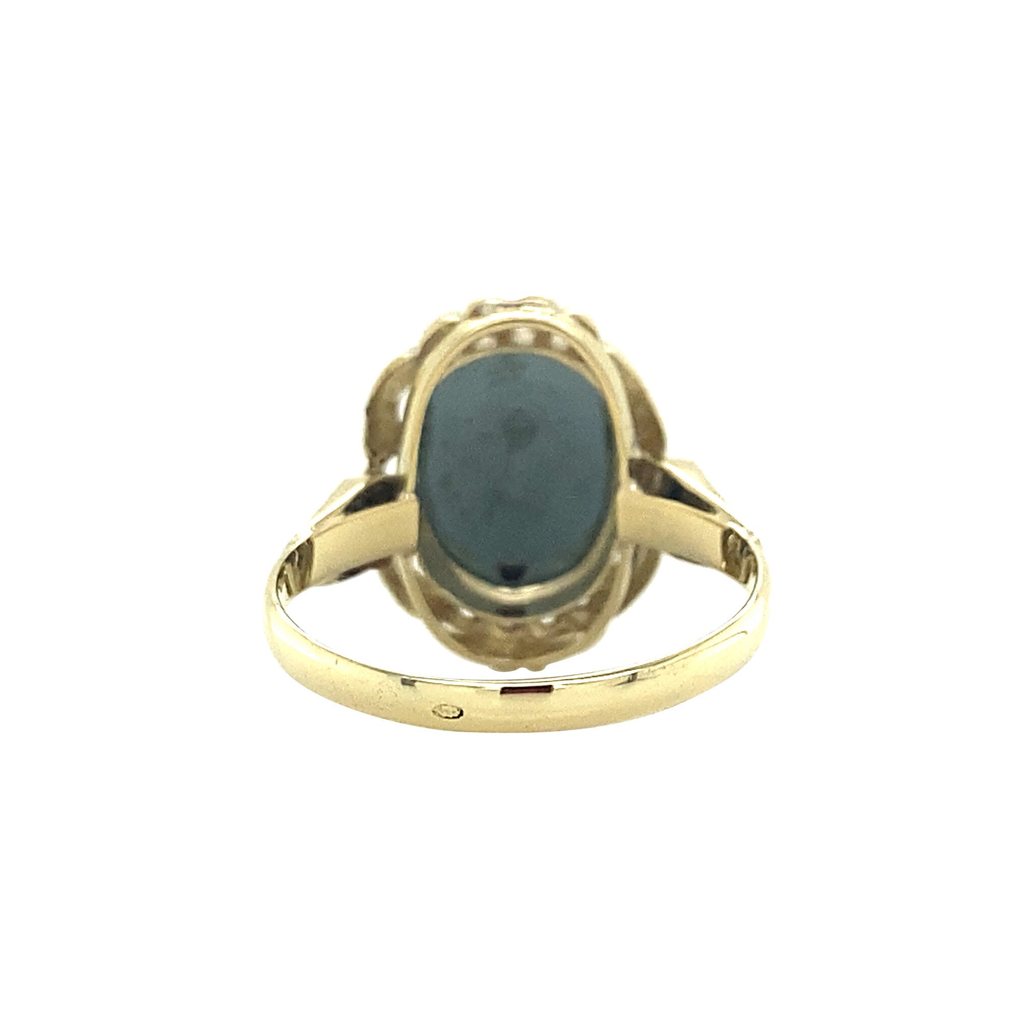 Gouden ring met hematiet 14 krt