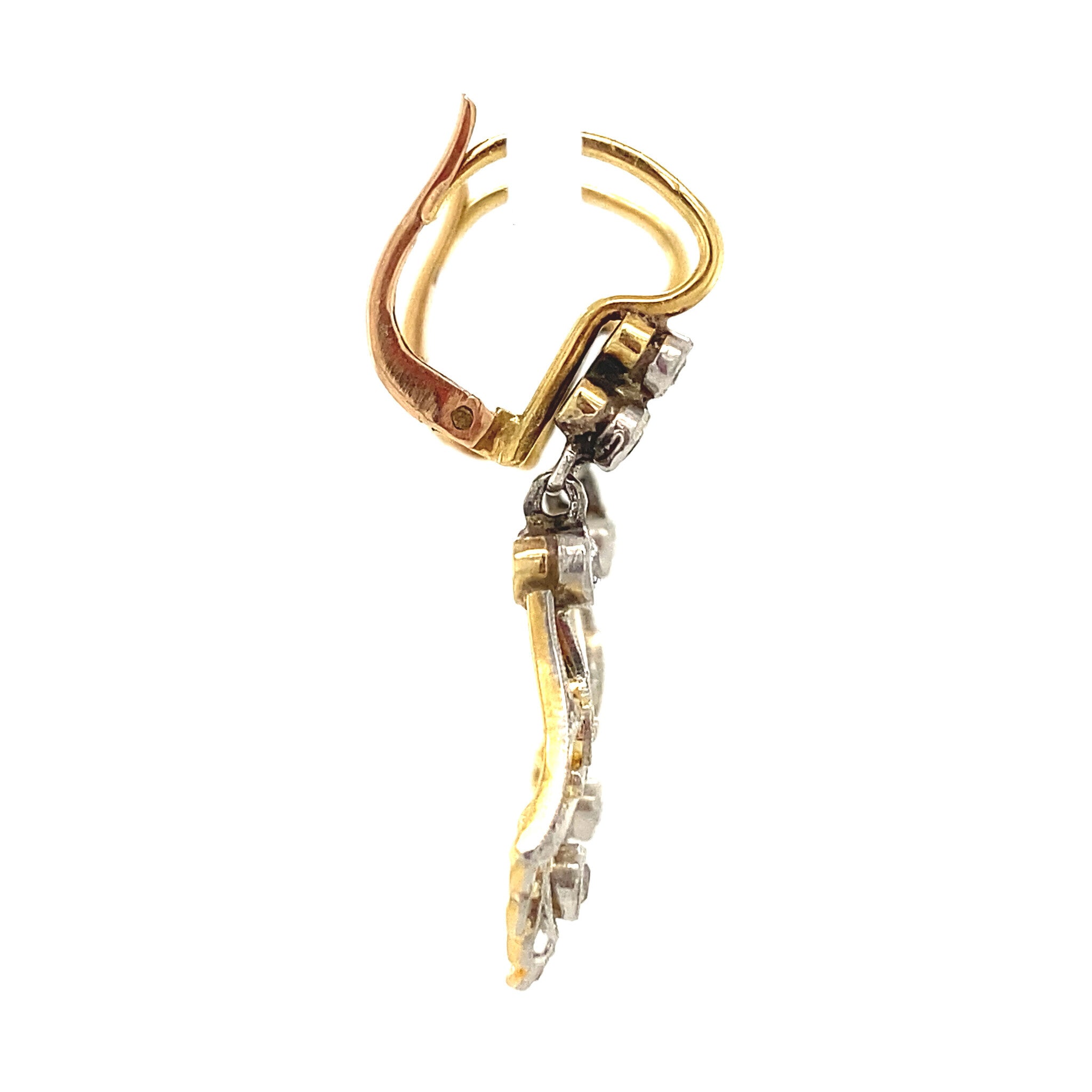 Gold earrings with diamond 14 kt/950