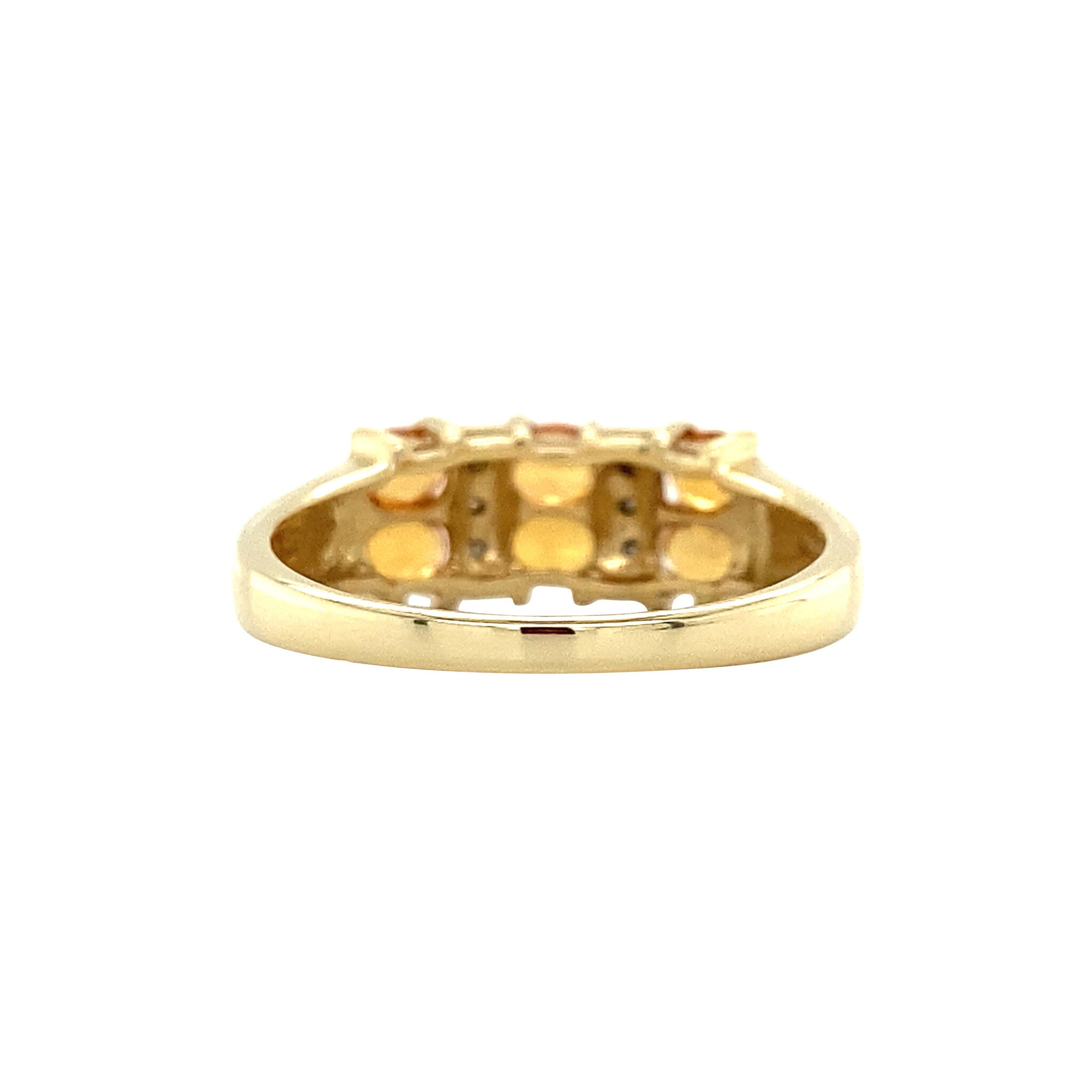 Ring met oranje saffier en diamant 9 krt