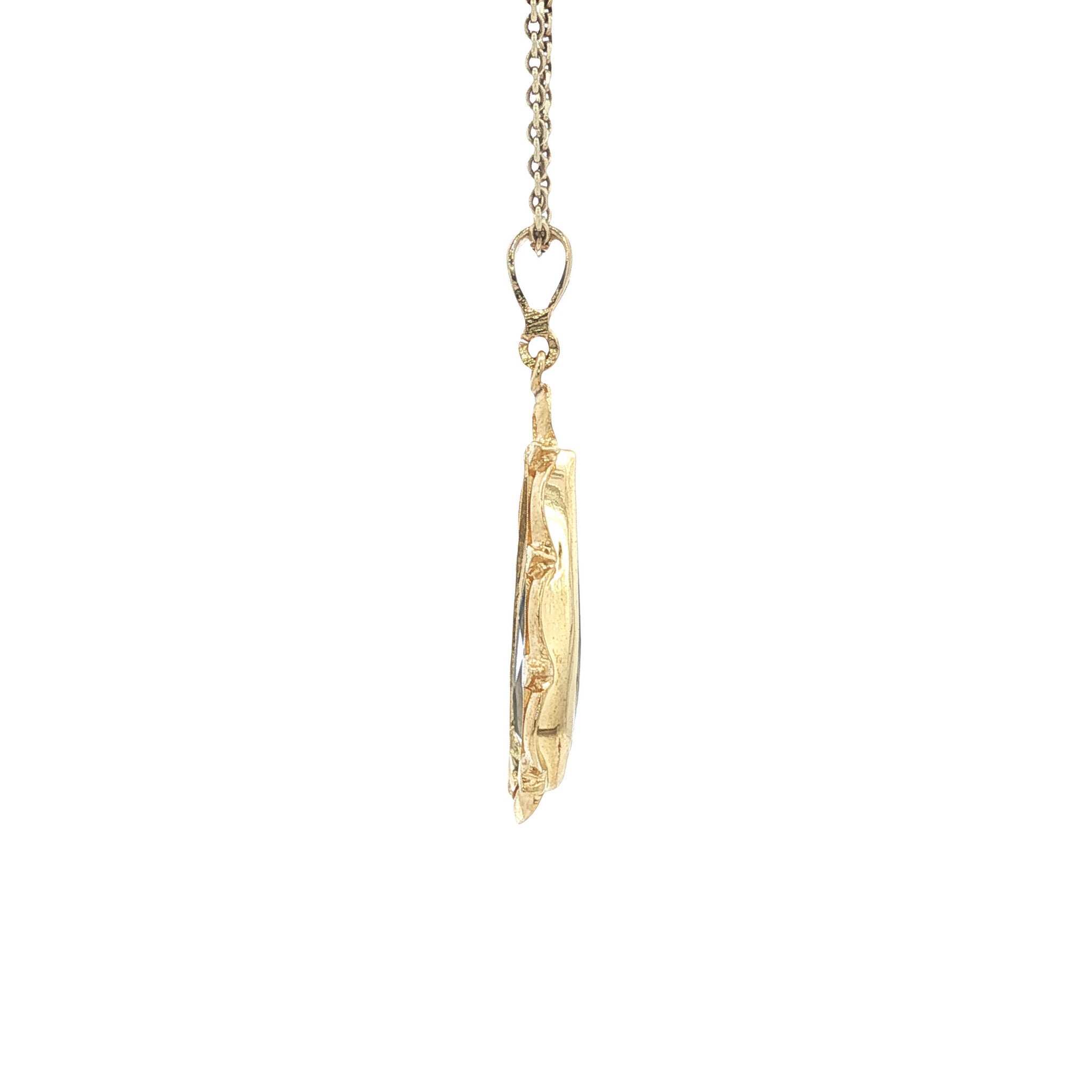 Gold vintage pendant with spinel 14 kt