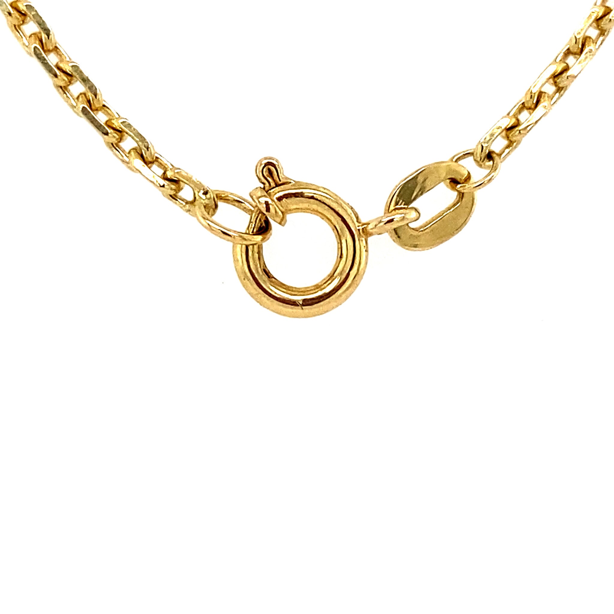 Gouden anker en koffieboon collier 18 krt