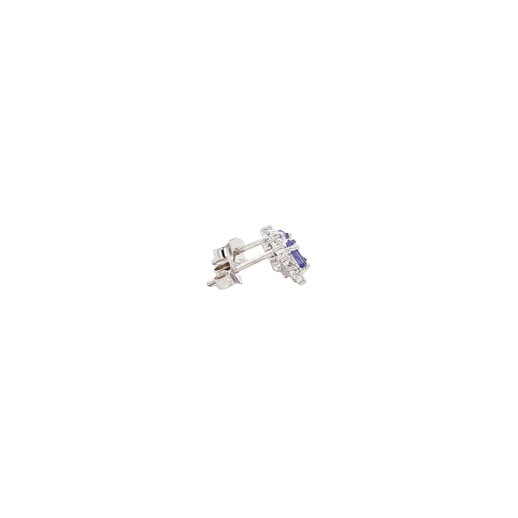 Earrings with tanzanite and diamond 9 kt