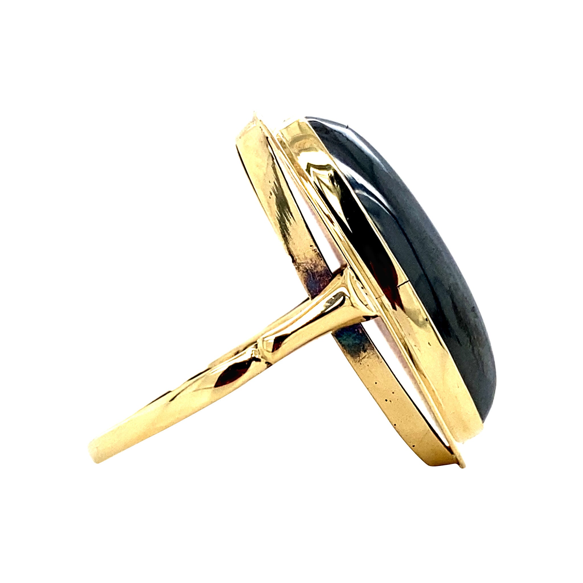 Gouden ring met hematiet 14k krt