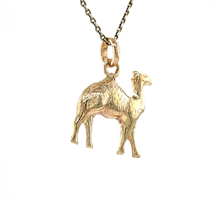 Gouden vintage kameel hanger 14 krt