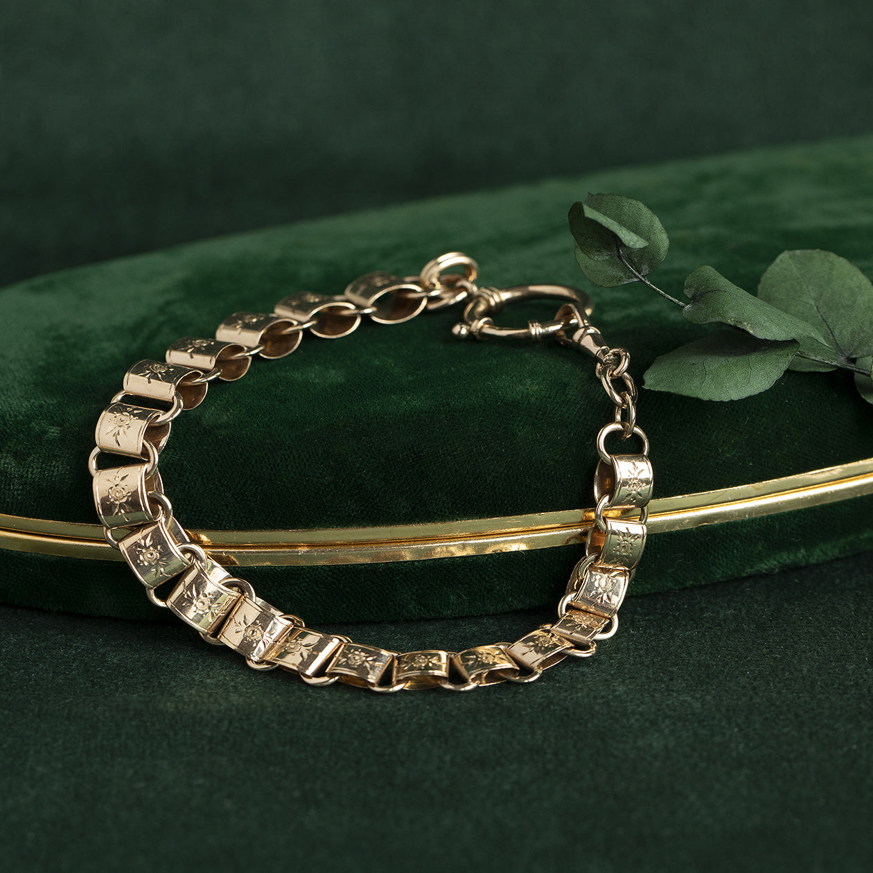 Roségouden vintage fantasie armband 14 krt