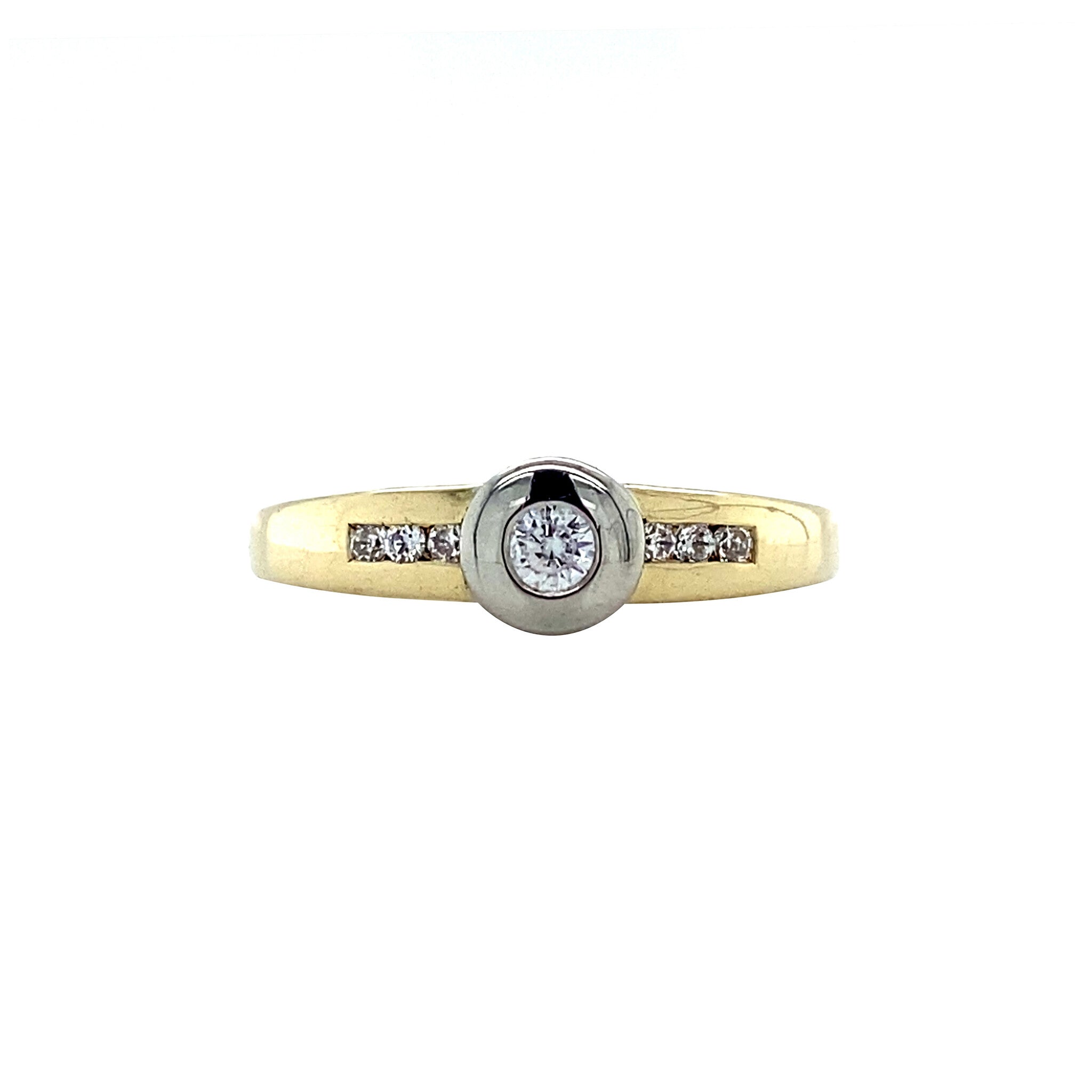 Golden vintage ring with zirconia 14 kt