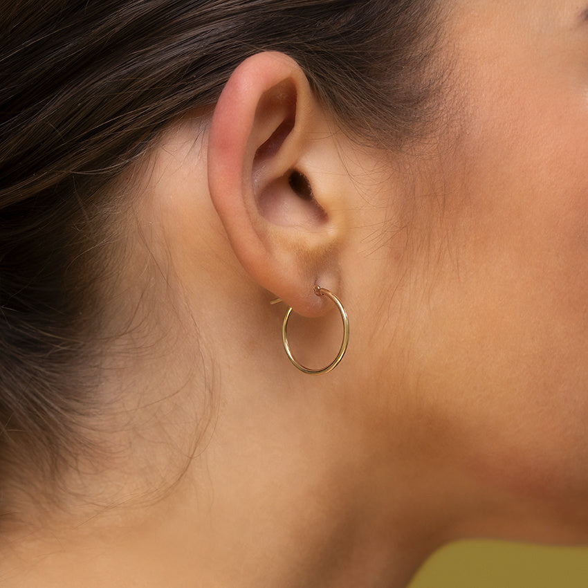 Gladde vintage oorringen 9 kt