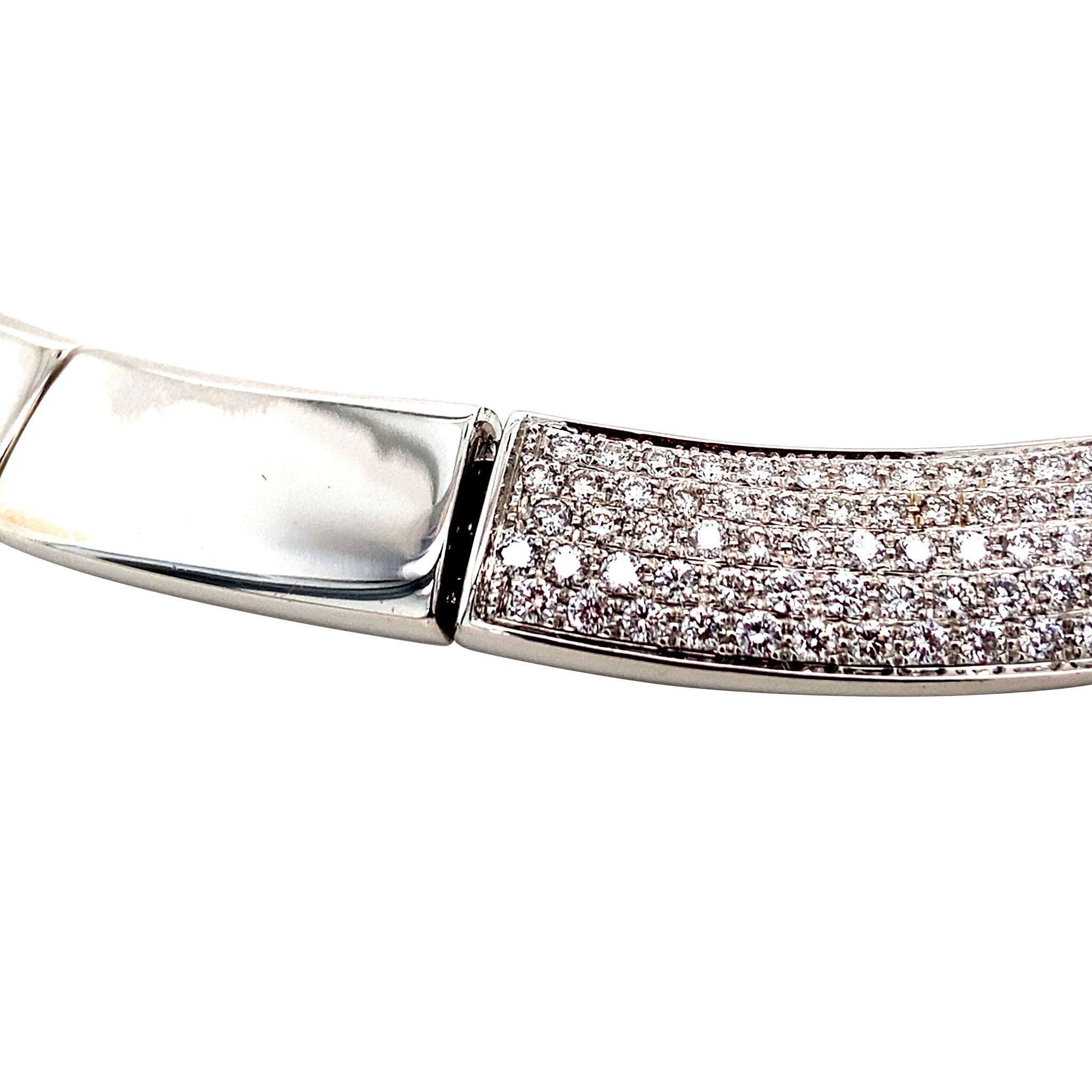 Witgouden choker met diamant 18 krt