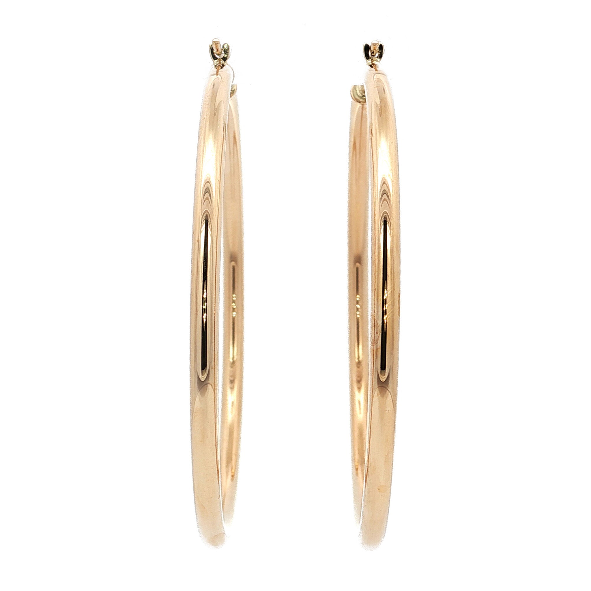 Gladde vintage oorringen 9 kt