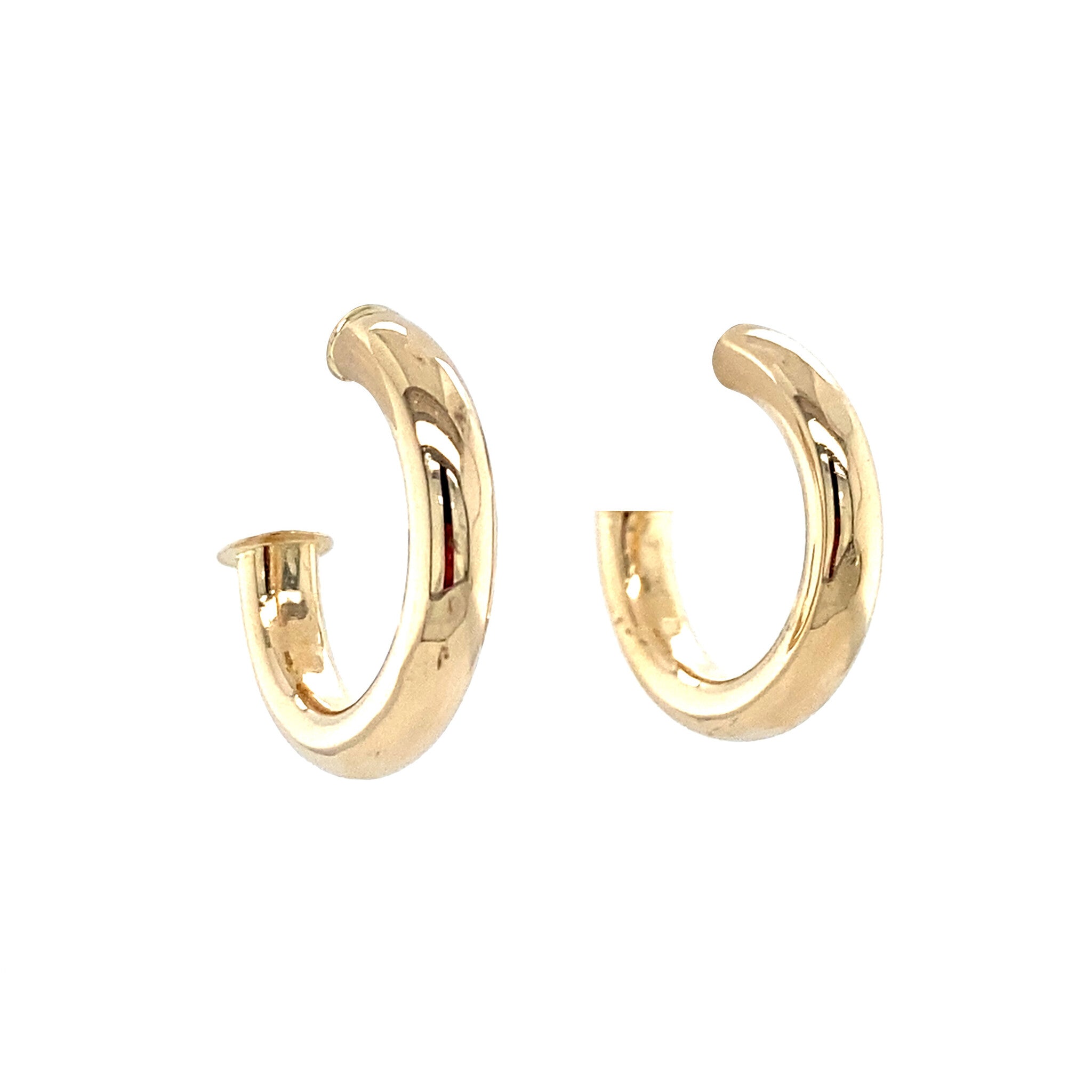 Gouden gladde oorringen 14 krt