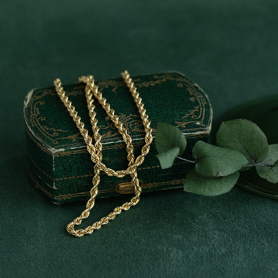 Gouden vintage koord collier 14 krt