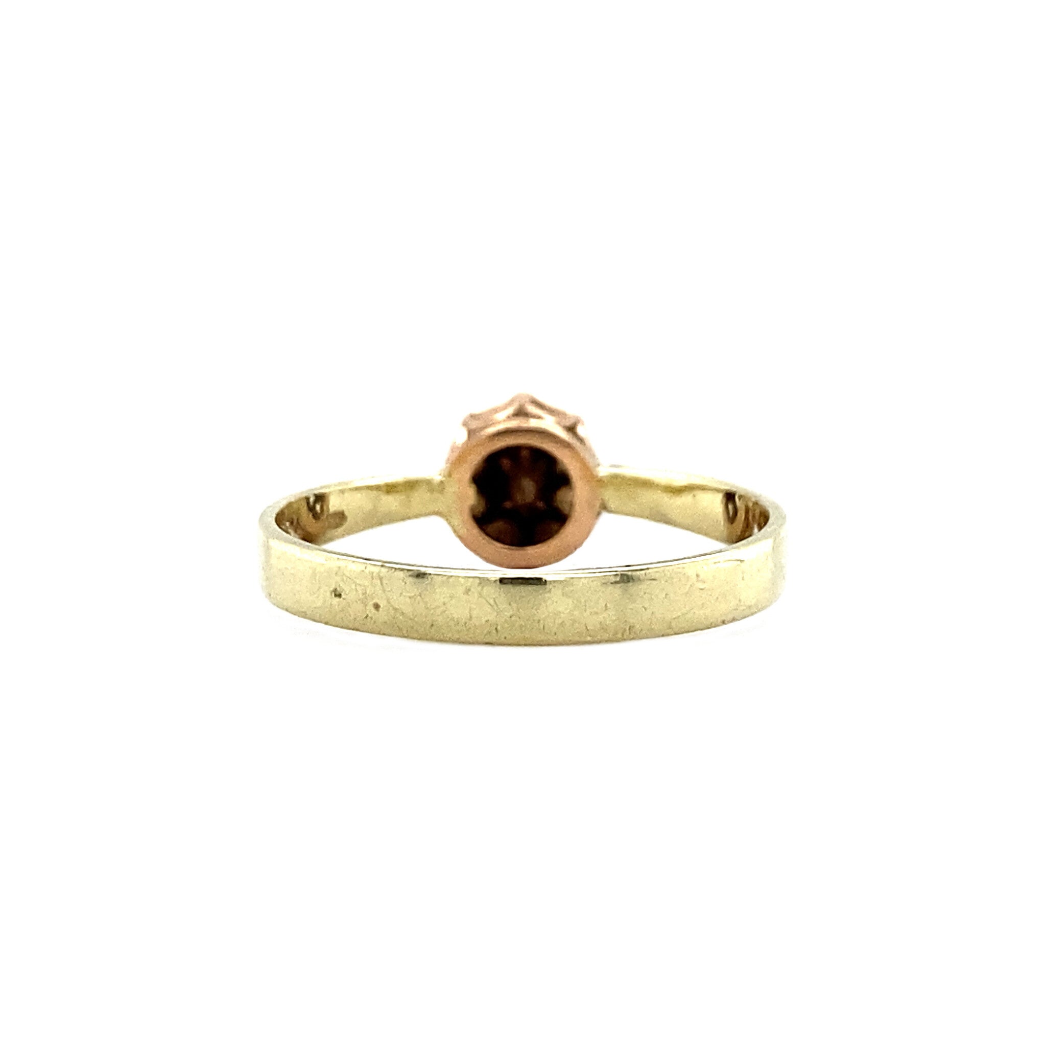 Gold solitaire ring with rose diamond 14 krt
