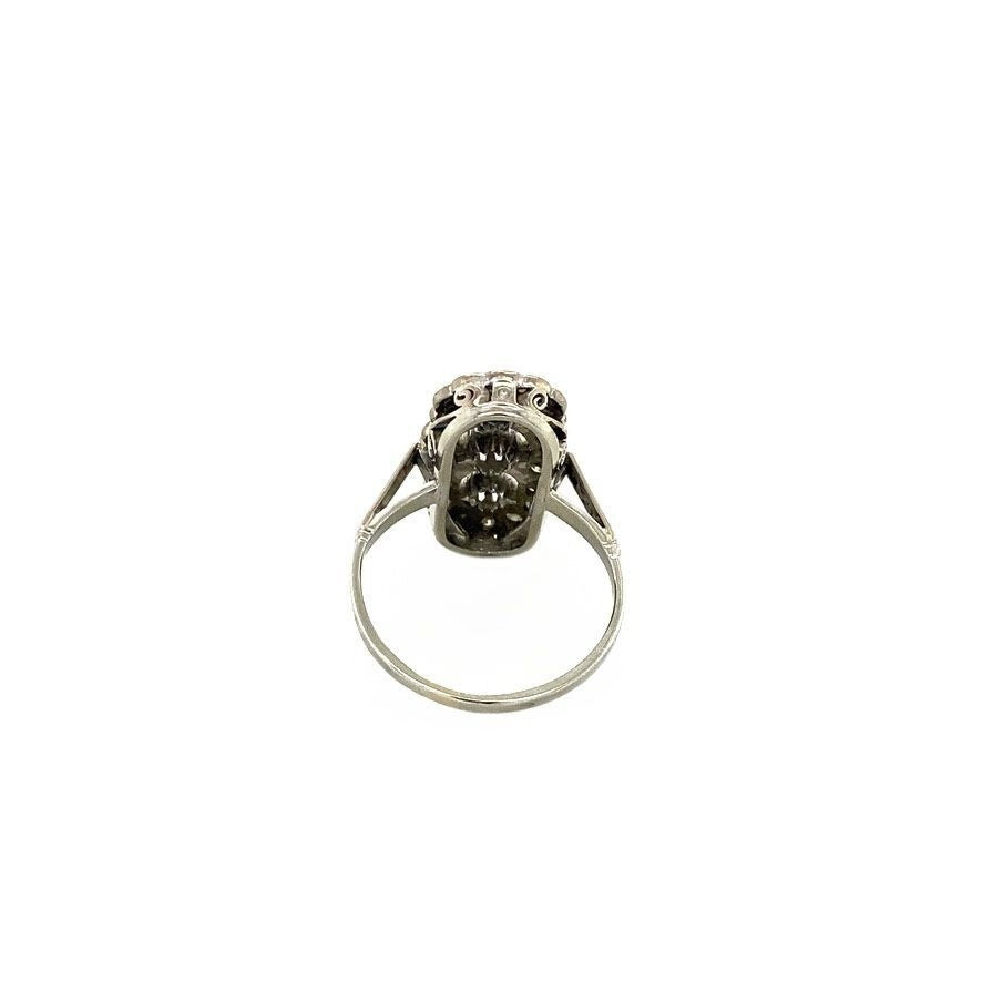 White gold princess ring with diamond 14 kt