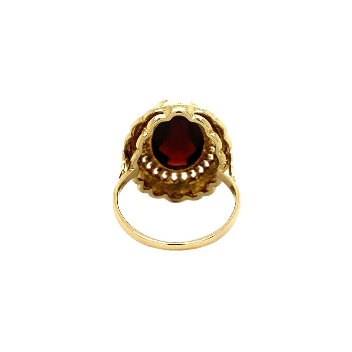 Gouden ring met granaat 14 krt