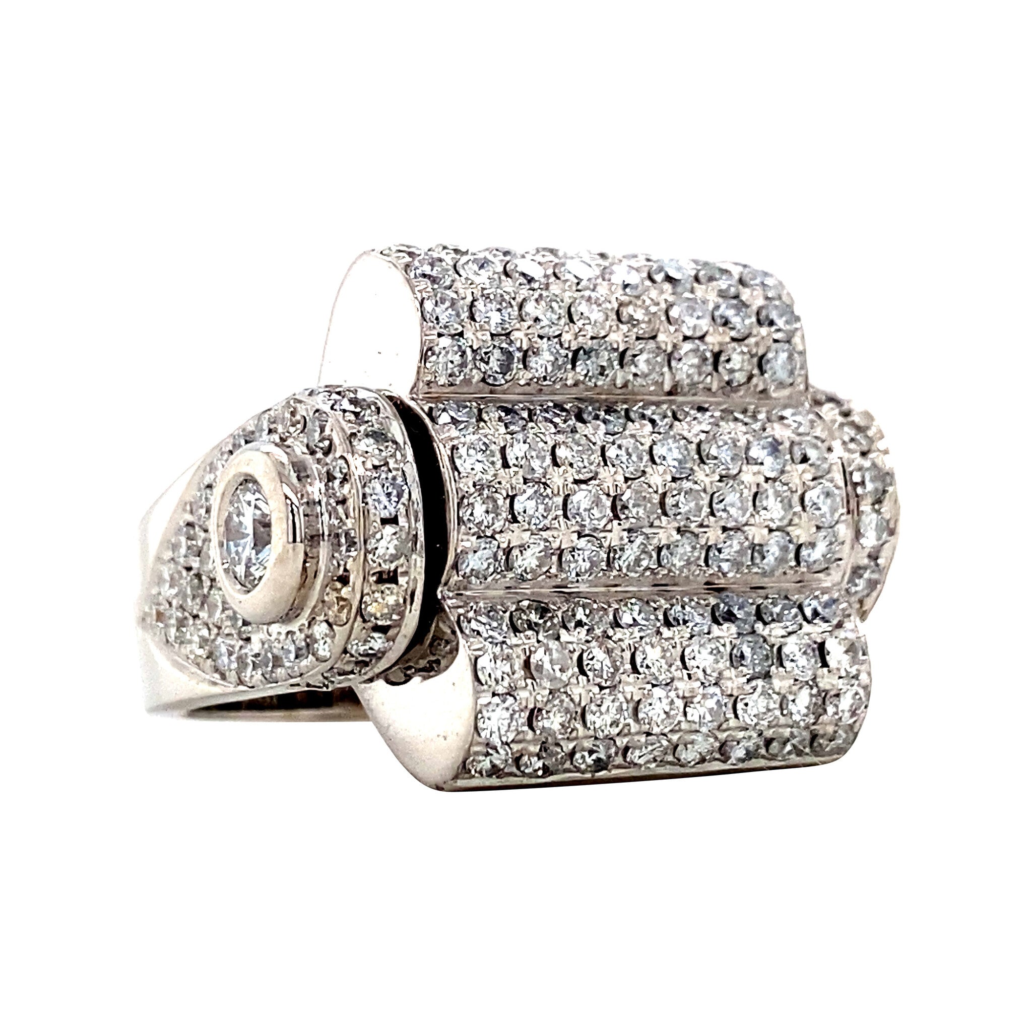 Witgouden ring met diamant 18 krt