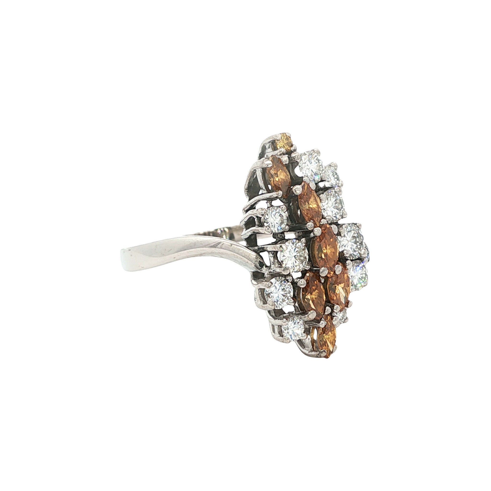 White gold ring with diamond 14 kt