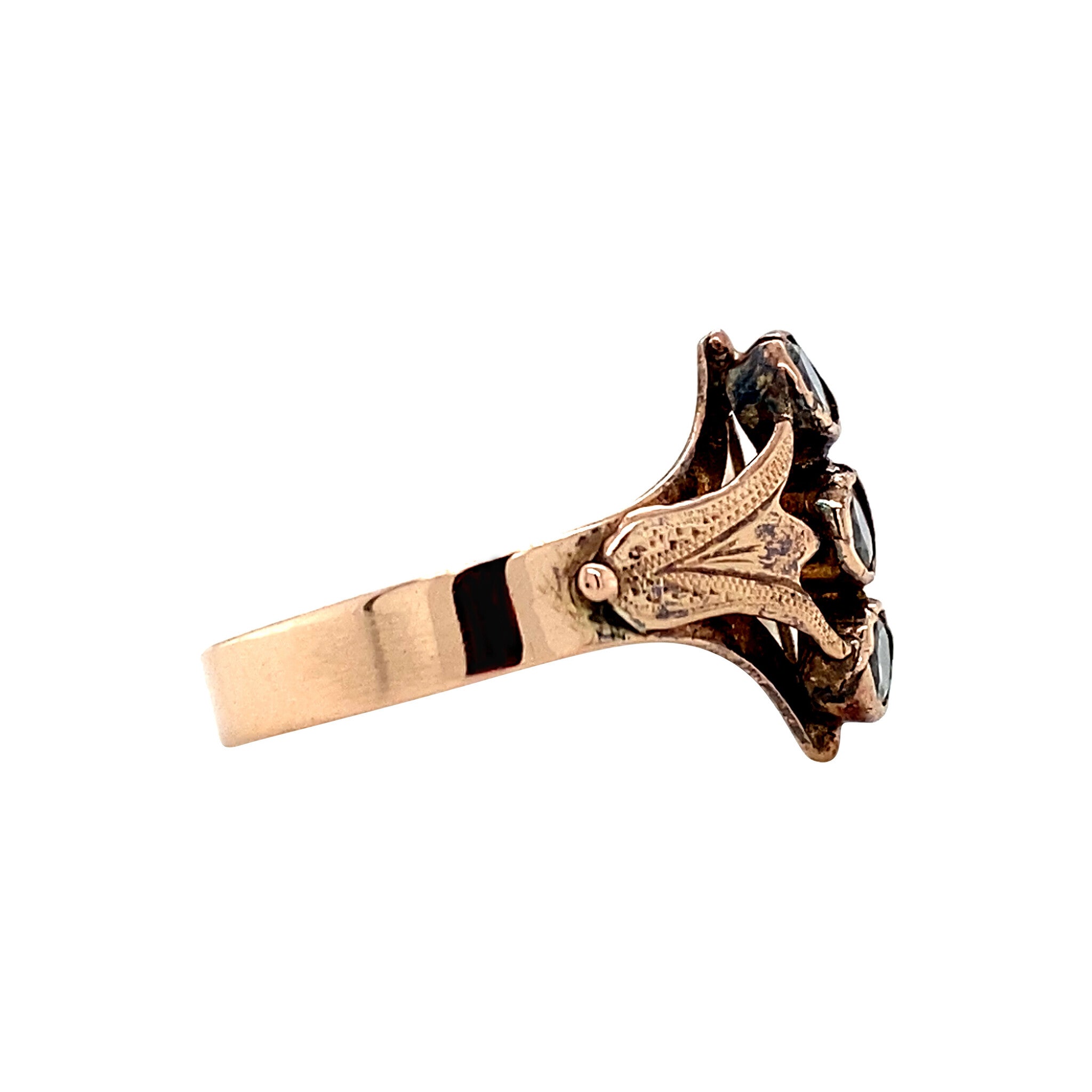 Roségouden ring met zirkonia 14 krt