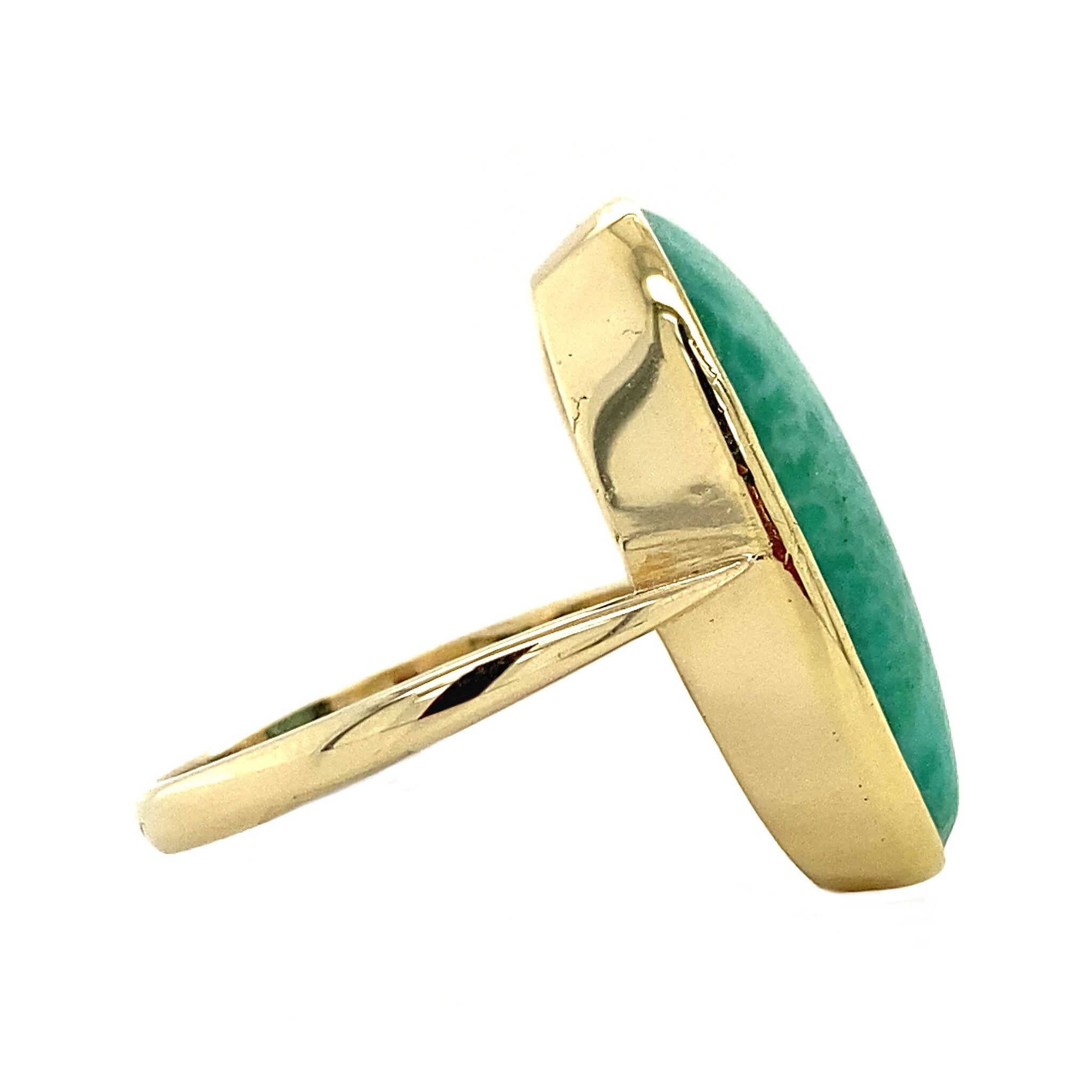 Gouden ring met amazoniet 14 krt