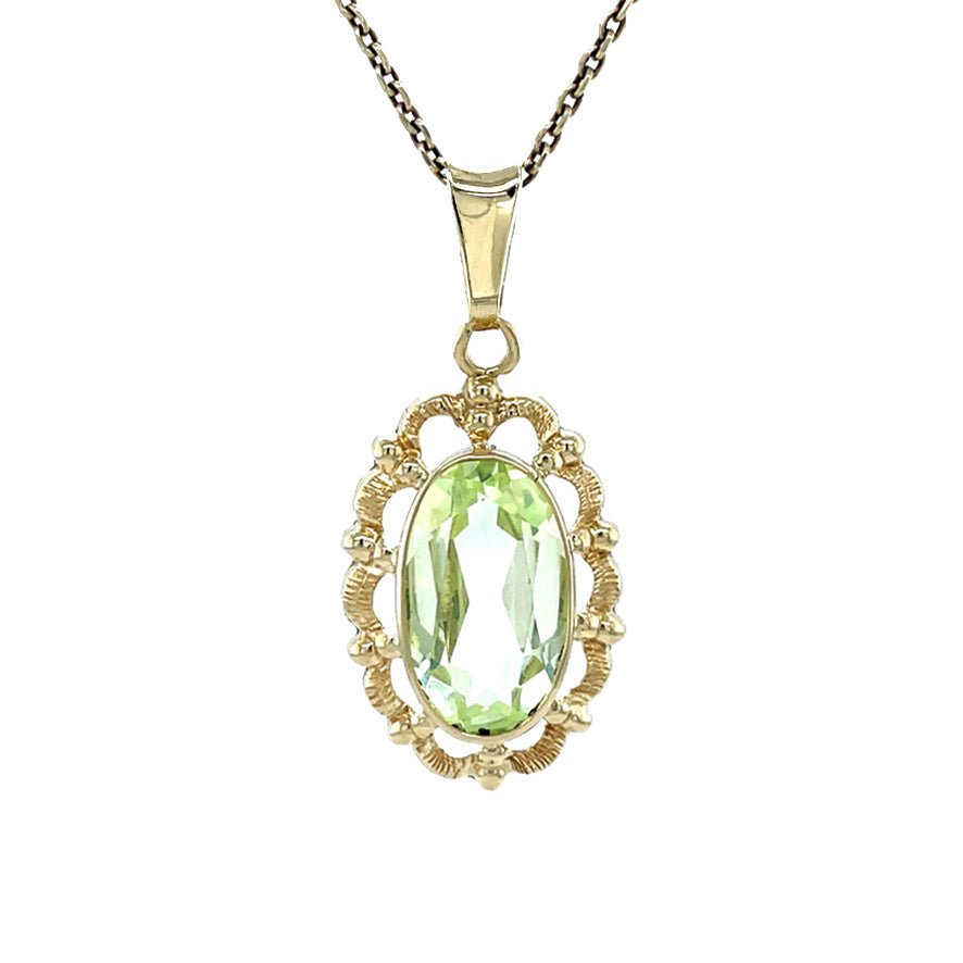 Vintage gold pendant with spinel, 14 kt