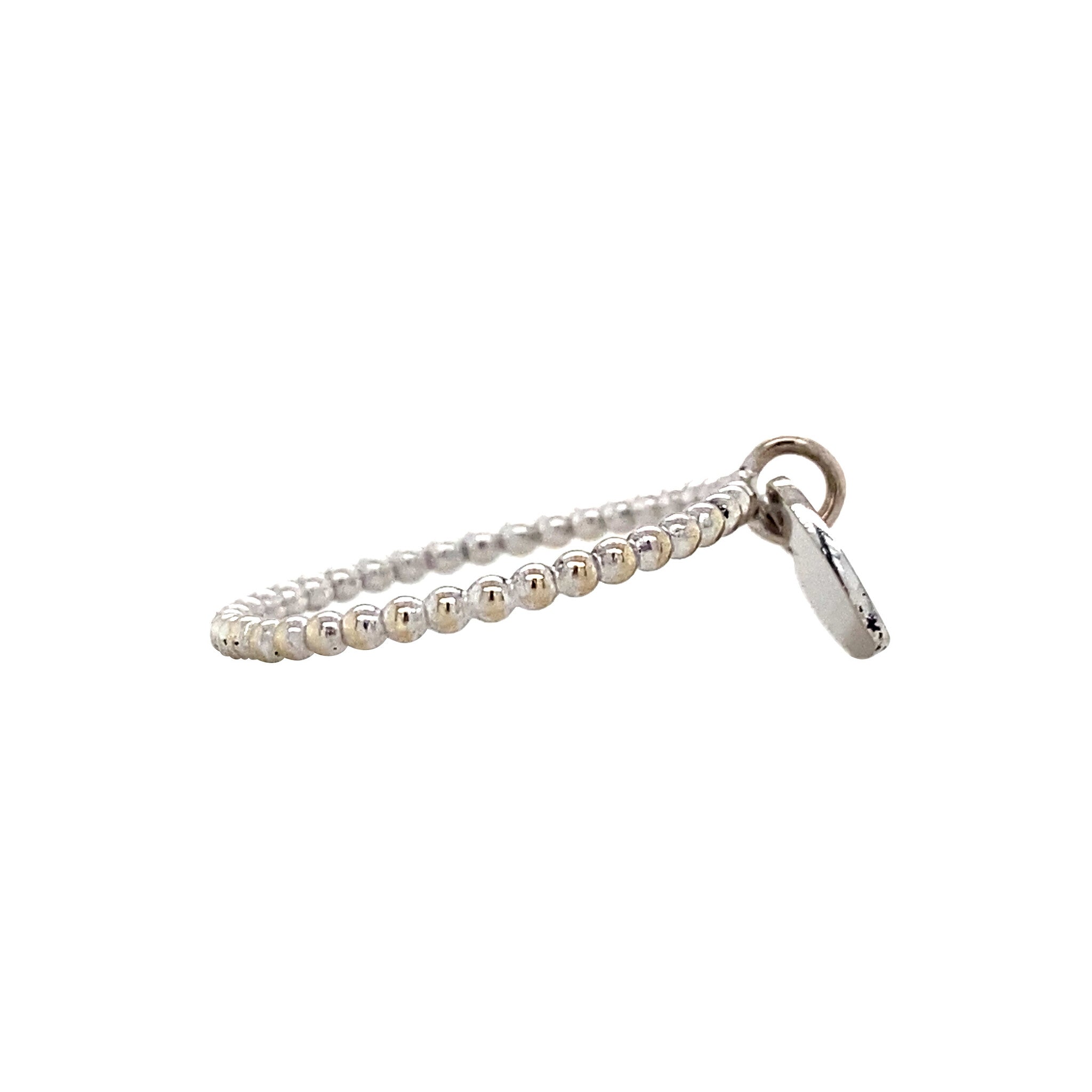 Witgouden ring met hanger hart 14 krt