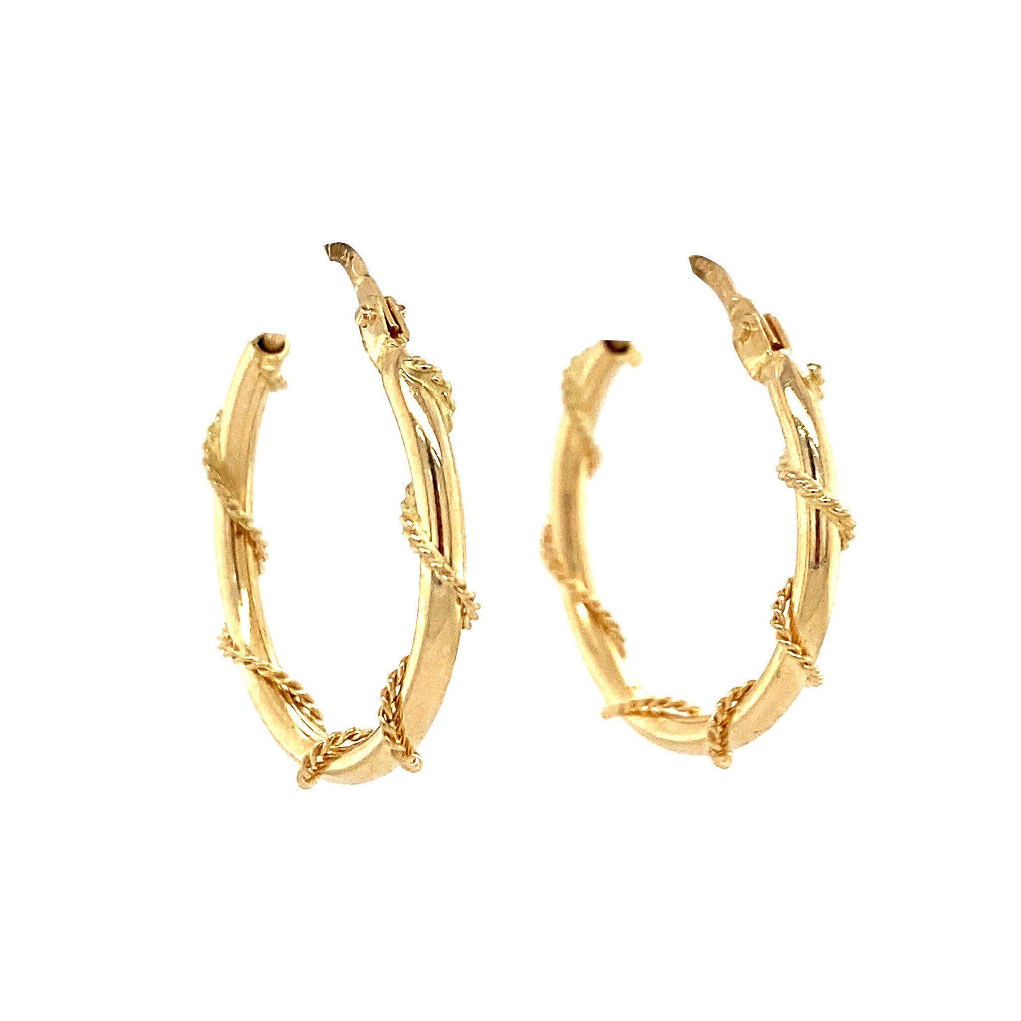 Gouden fantasie oorringen 14 krt