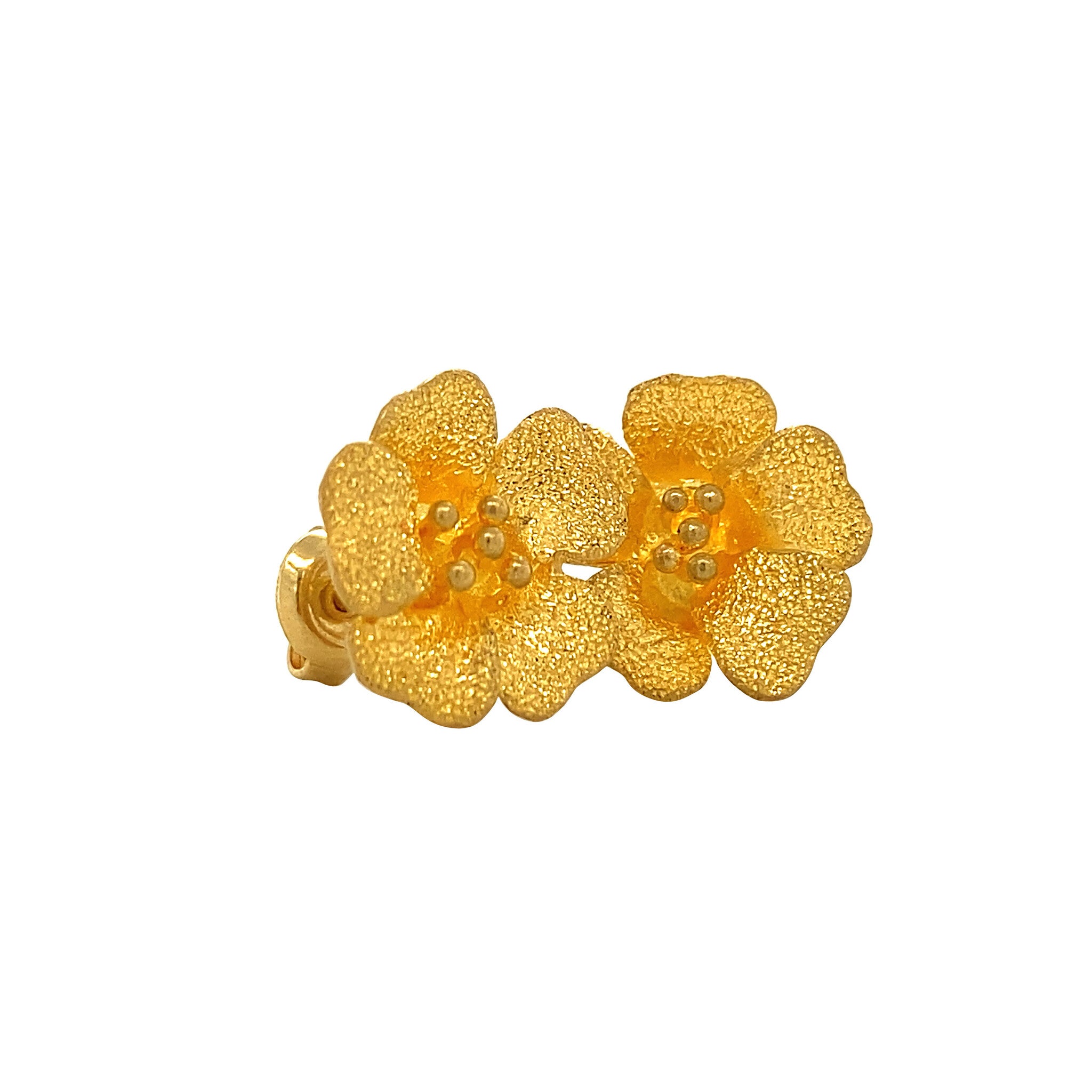 Gouden bloem oorstekers 22 krt