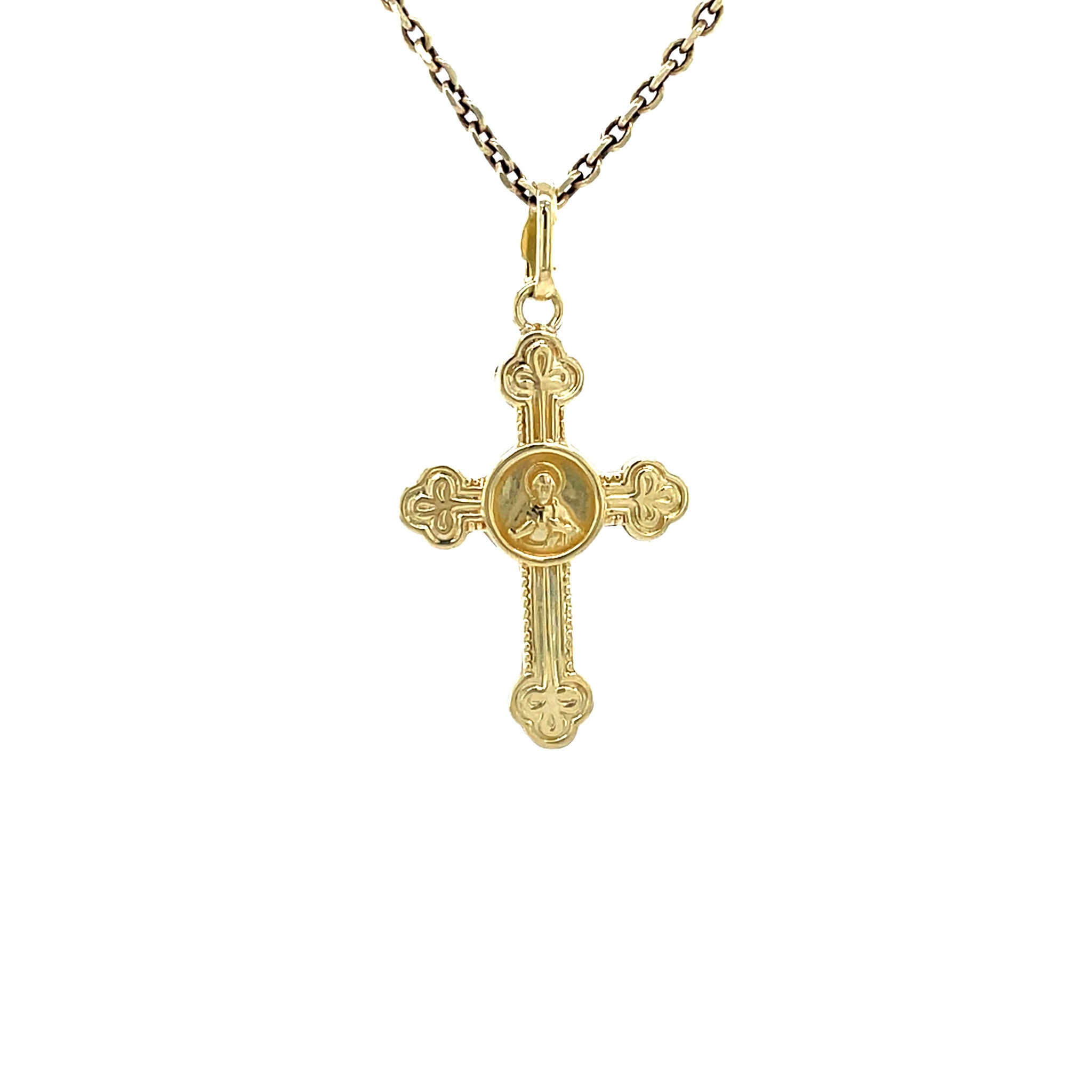 14 kt vintage gold cross pendant