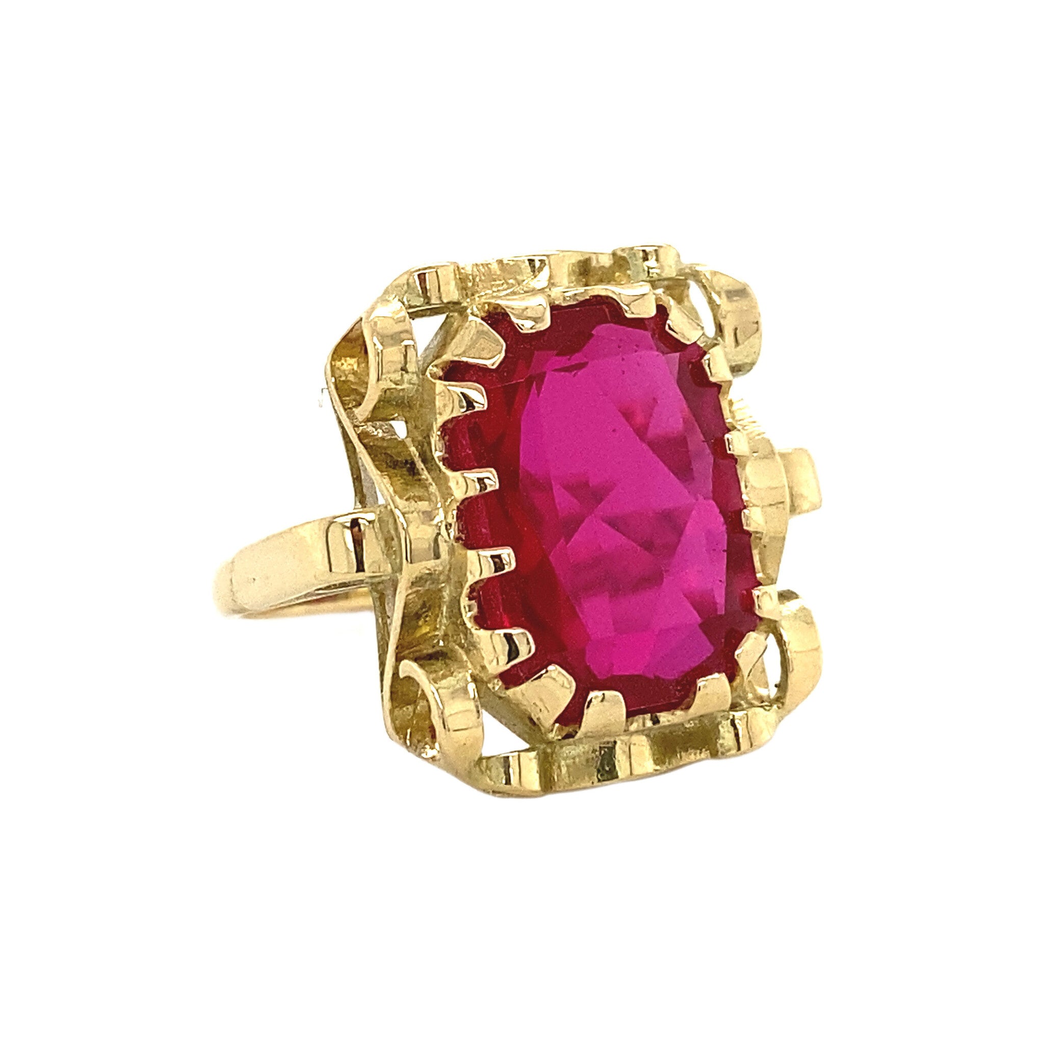 Queen's ring 14 krt - Hot Pink