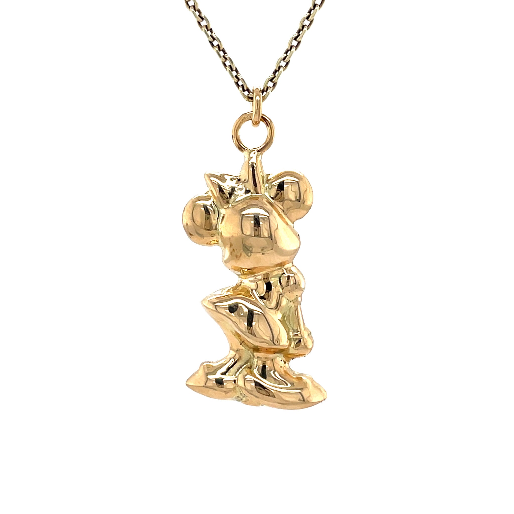 Gouden vintage Minnie Mouse hanger 14 krt