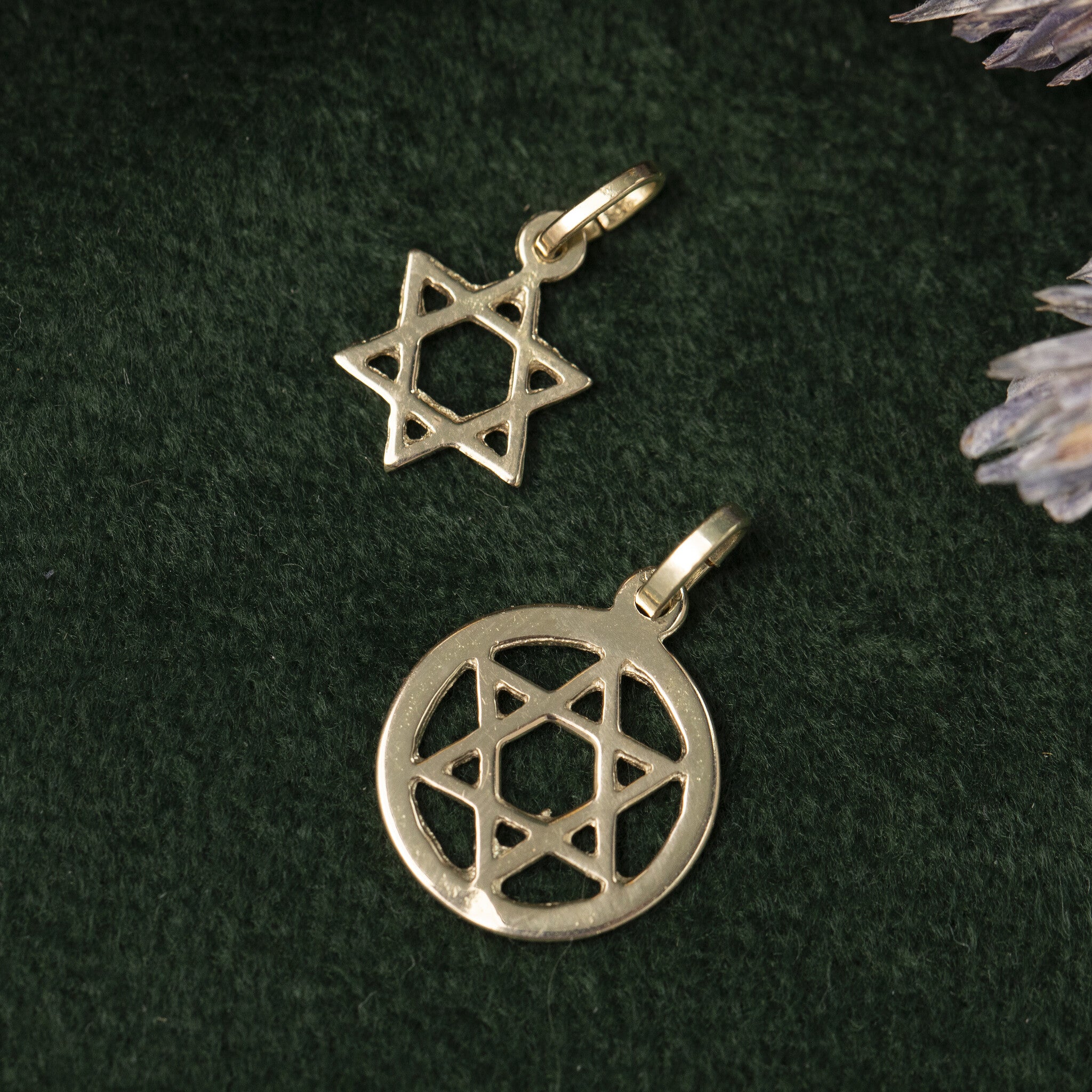 Vintage gold Star of David pendant 14 kt