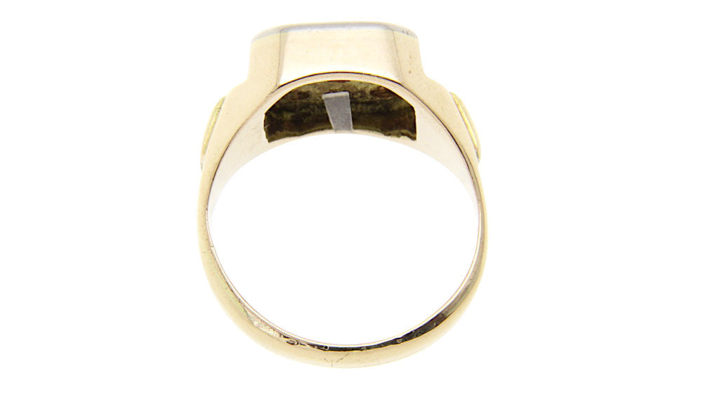 Gouden herenring met diamant 14 krt