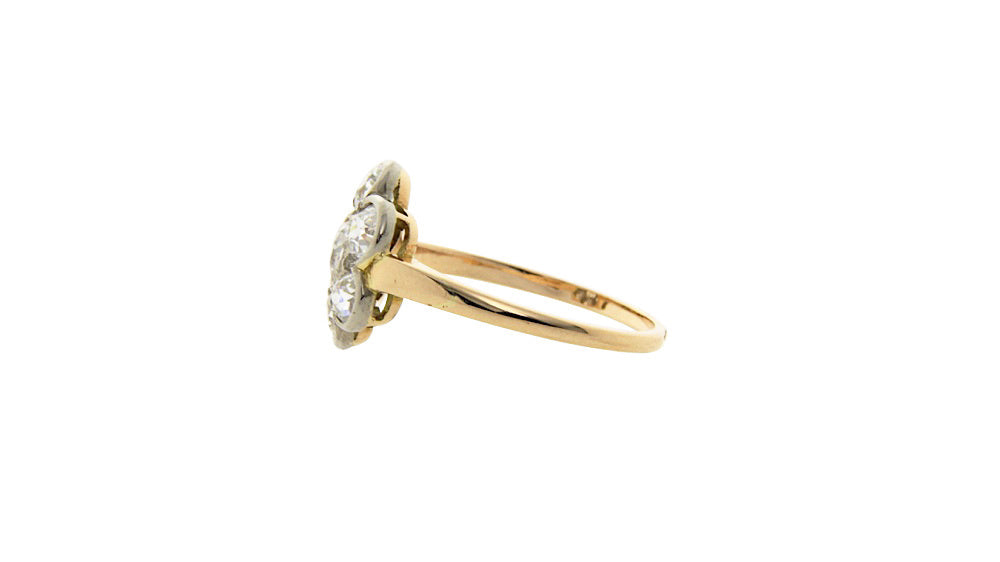 Gouden entourage ring met diamant 14 krt