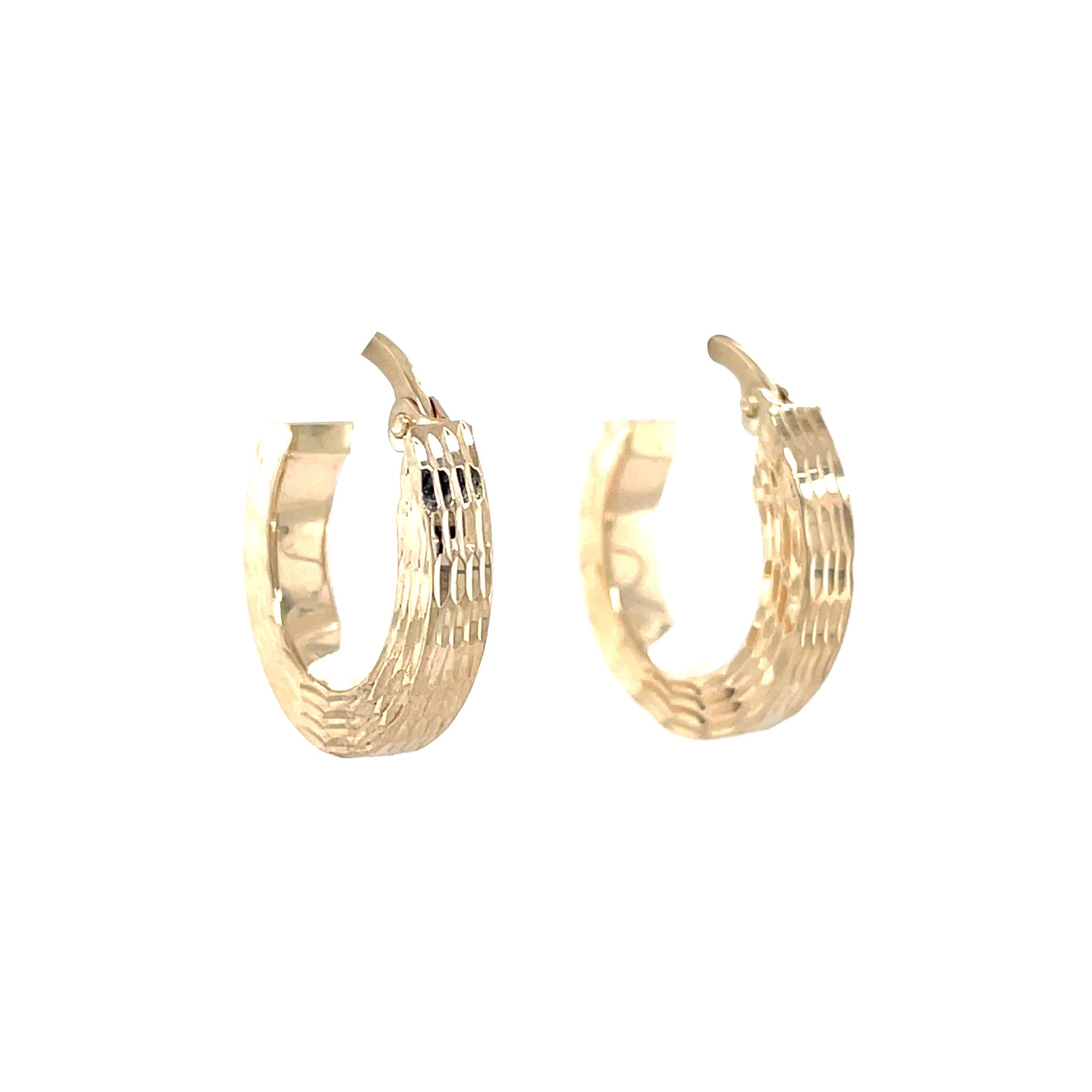 Gouden vintage fantasie oorringen 14 krt