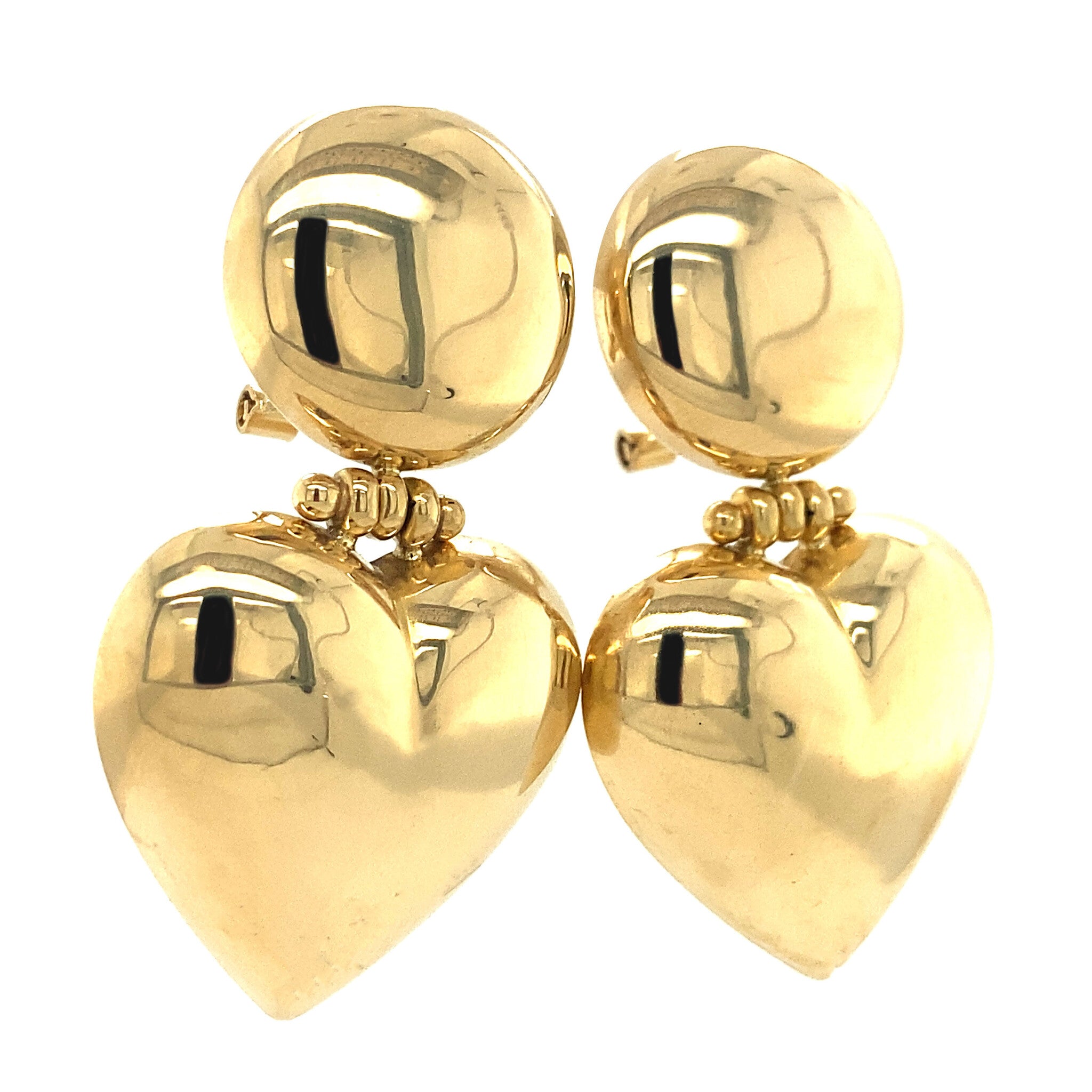 Gouden hart oorhangers 18 krt