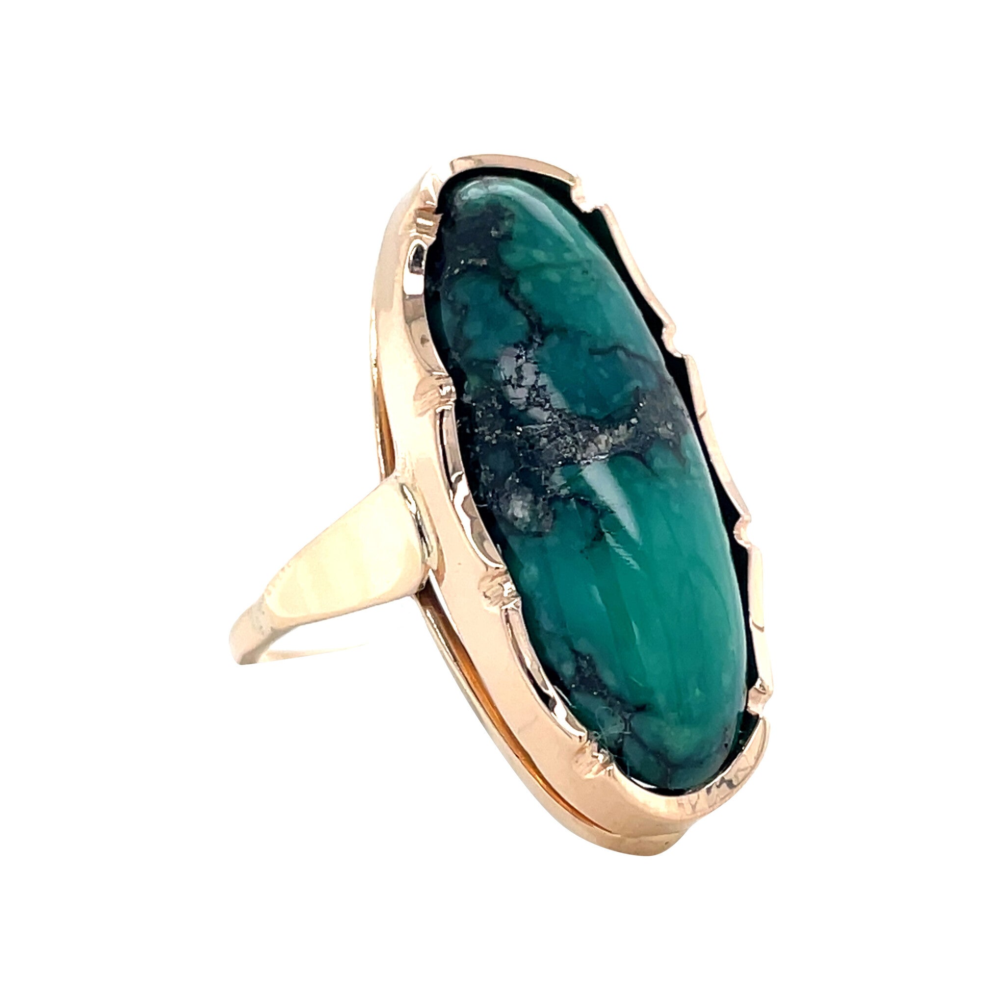 Vintage gold ring with turquoise, 14 kt