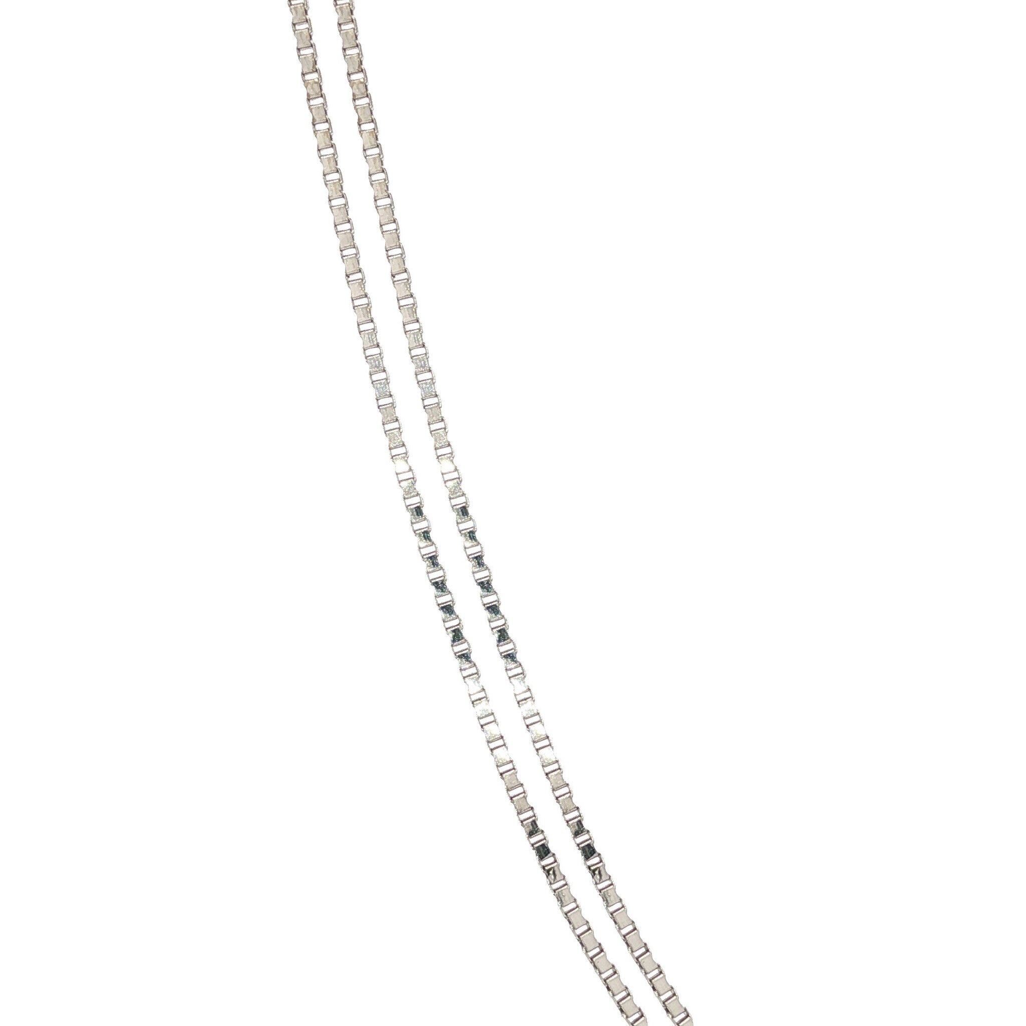White gold vintage Venetian length necklace 14 kt