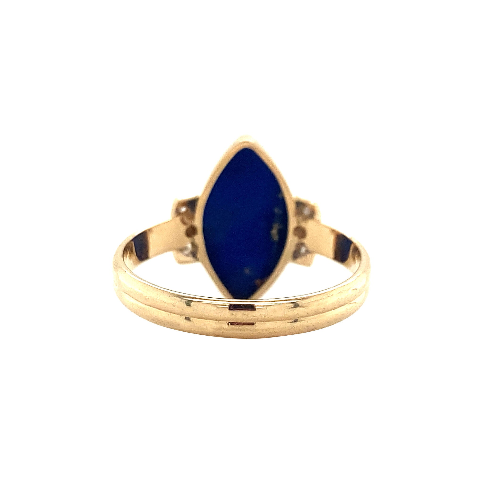14 kt gold ring with lapis lazuli and diamond
